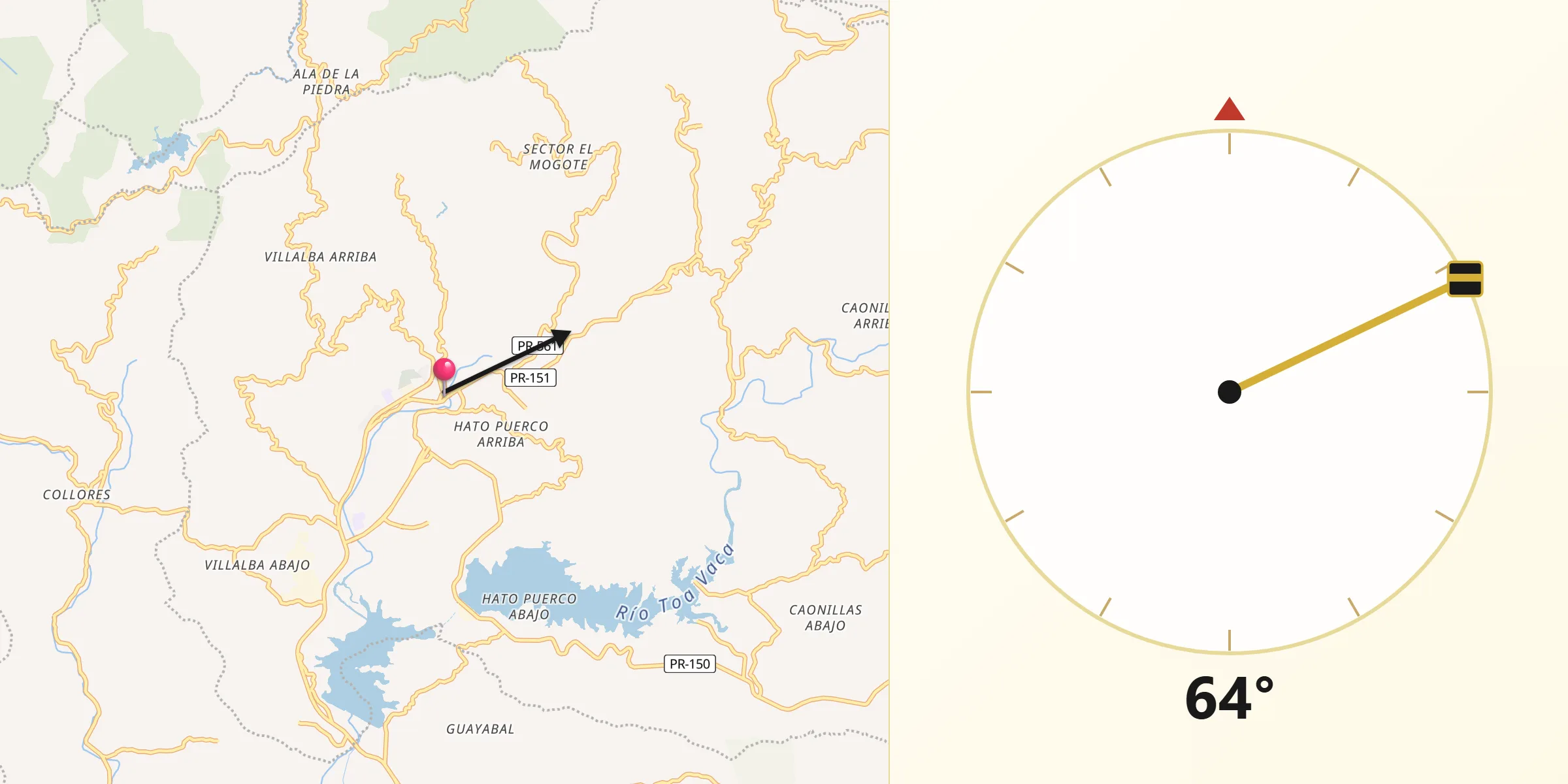 Qibla Direction from Villalba