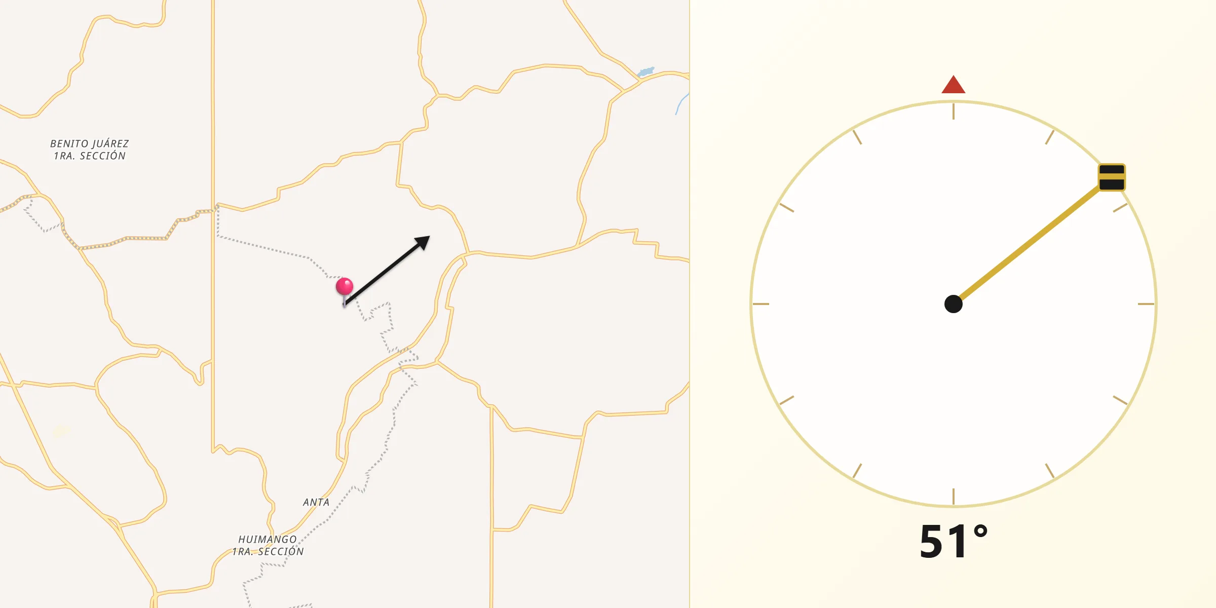 Dirección de la Qibla desde Cúlico 2da. Sección
