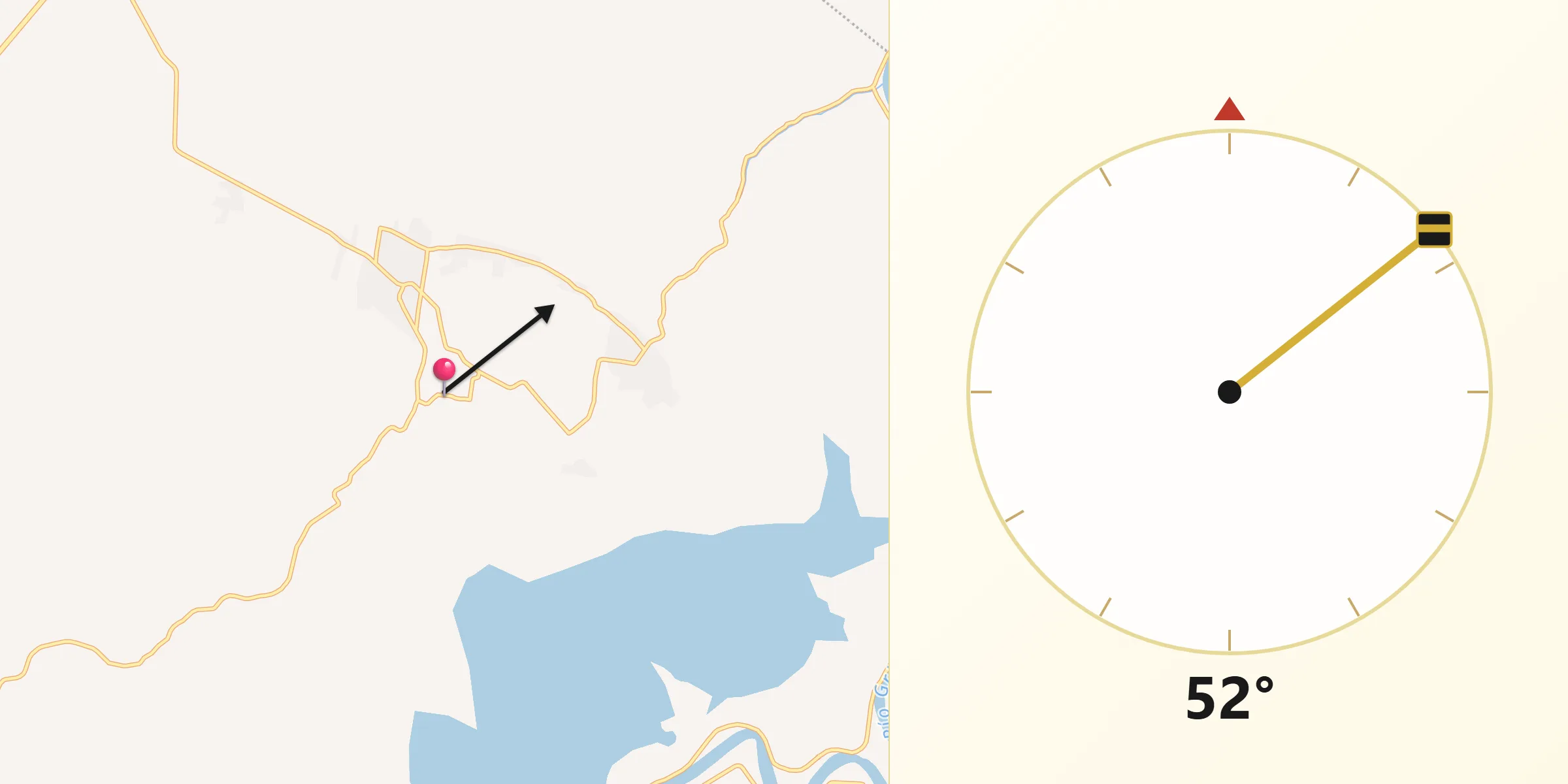 Dirección de la Qibla desde La Ceiba
