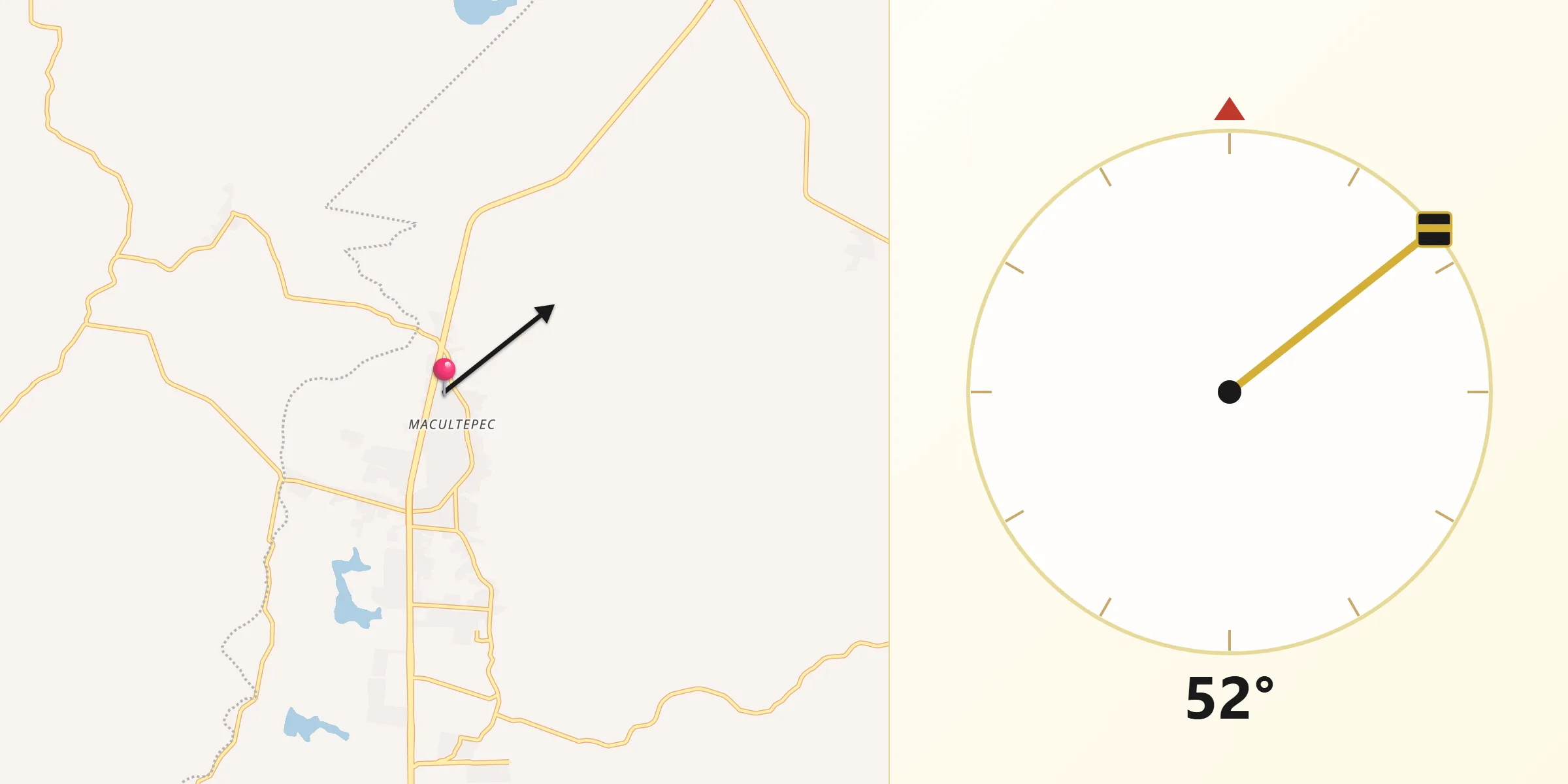 Dirección de la Qibla desde Macultepec