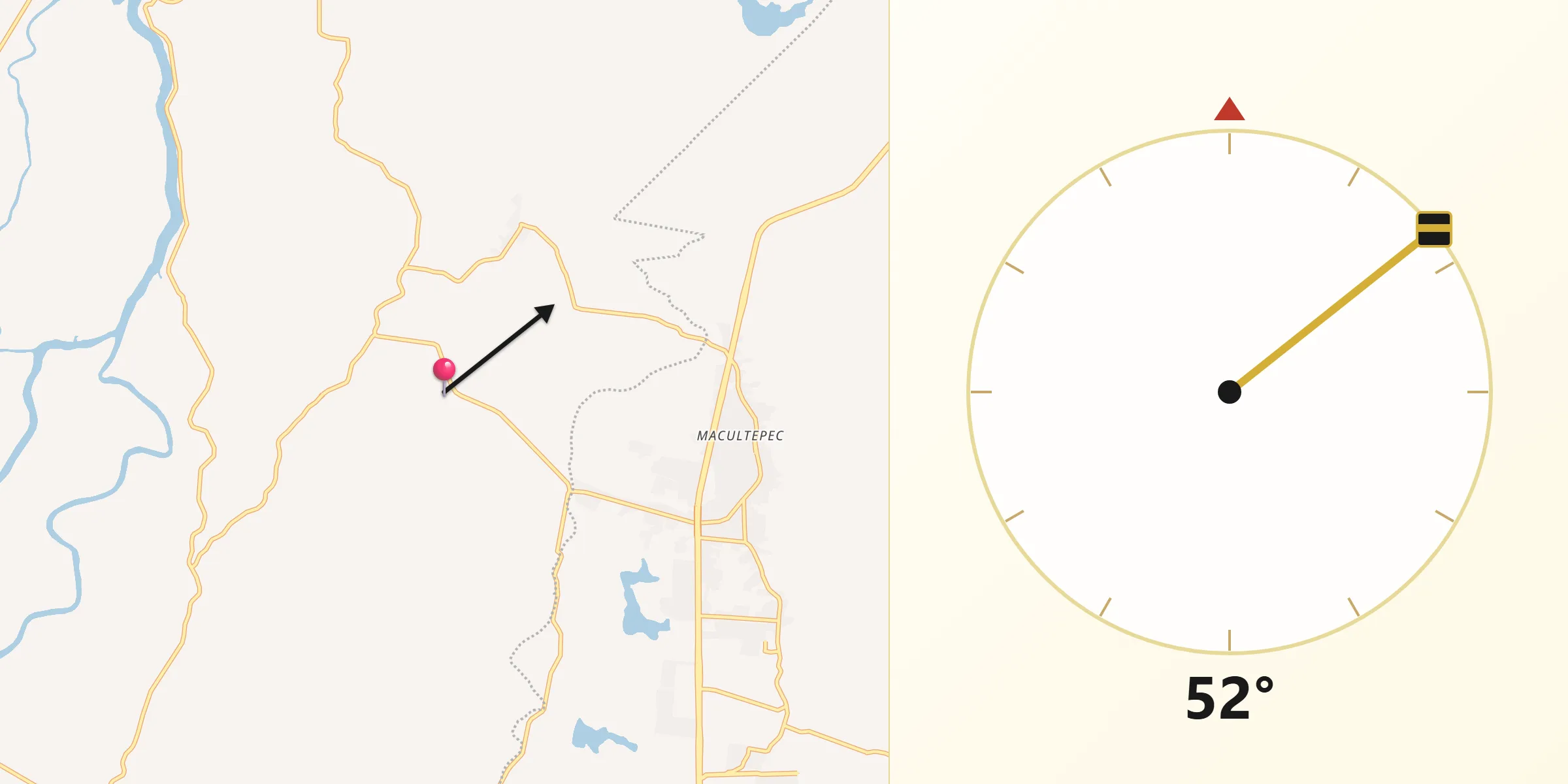 Dirección de la Qibla desde Banderas (Guatacalca 2da. Sección)