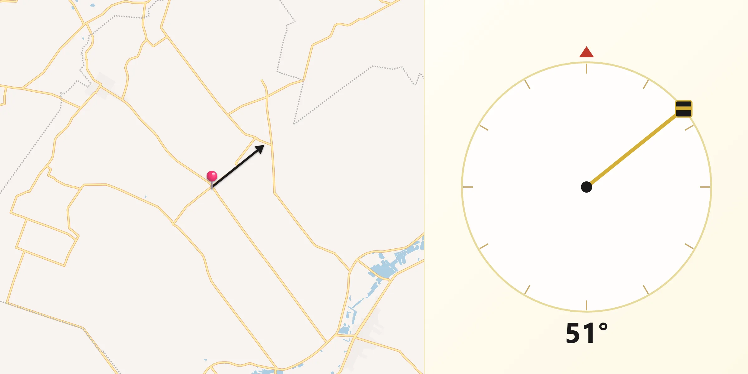 Dirección de la Qibla desde El Tular