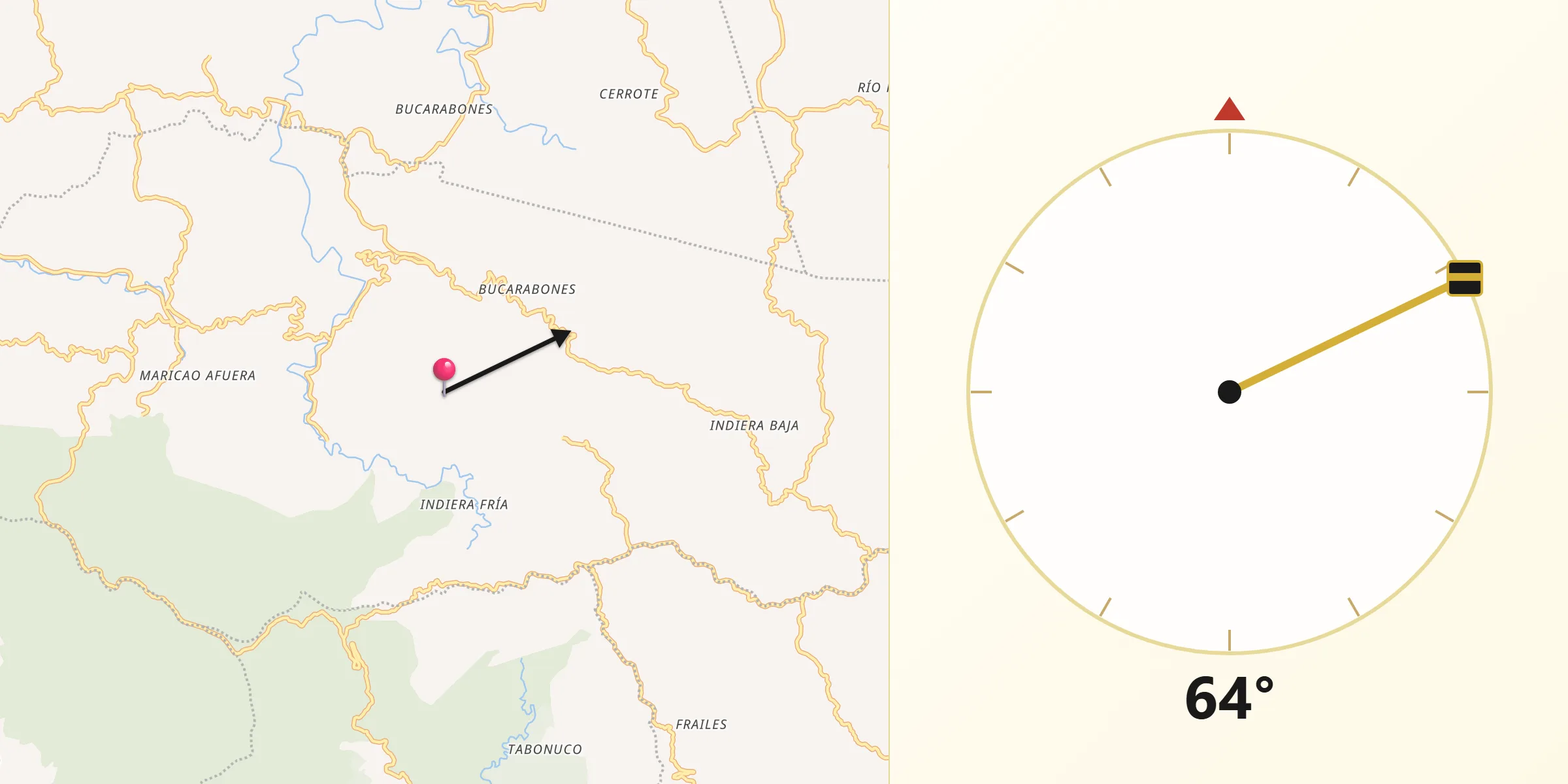 Qibla Direction from Maricao Municipio