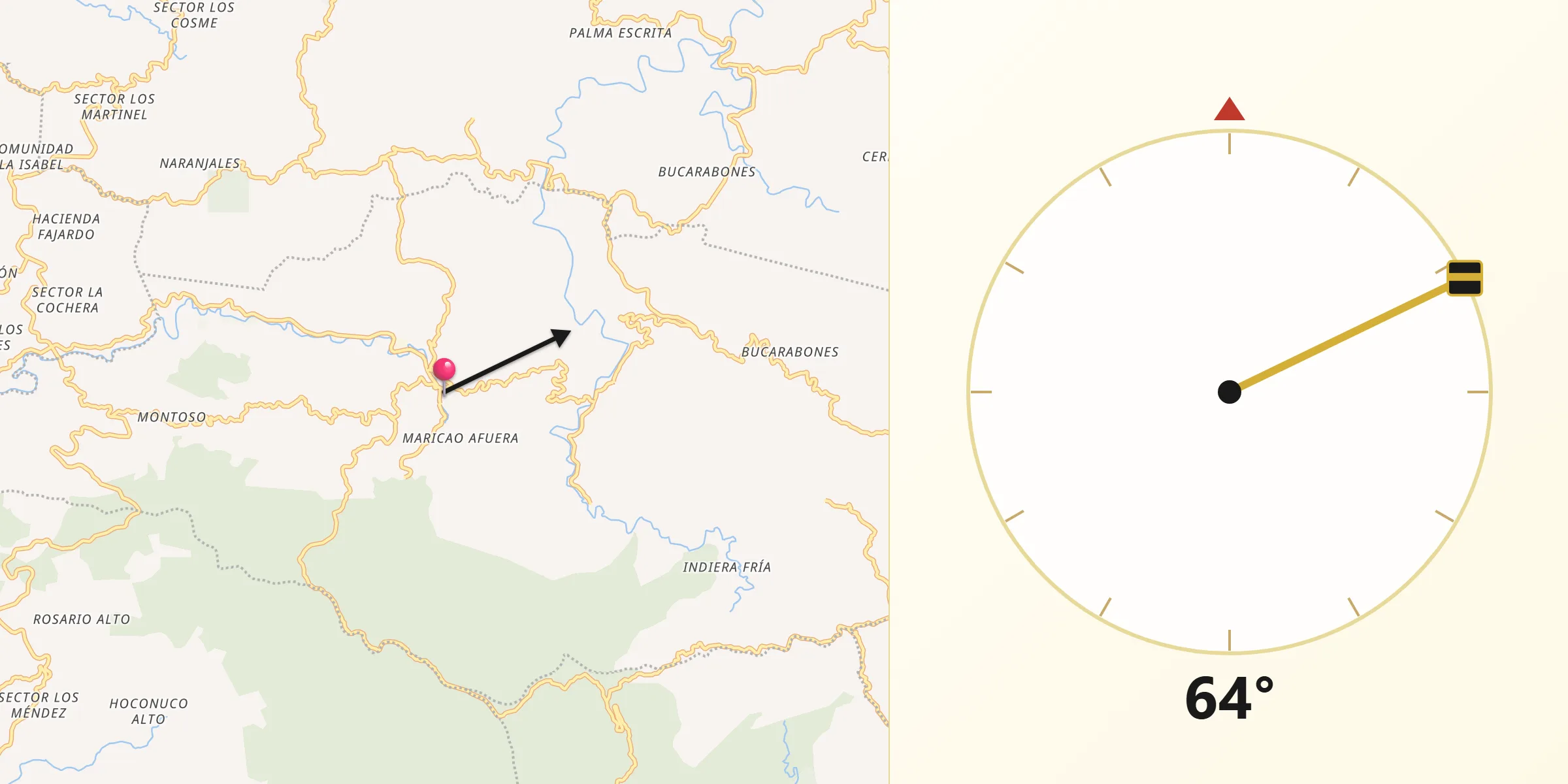 Qibla Direction from Maricao