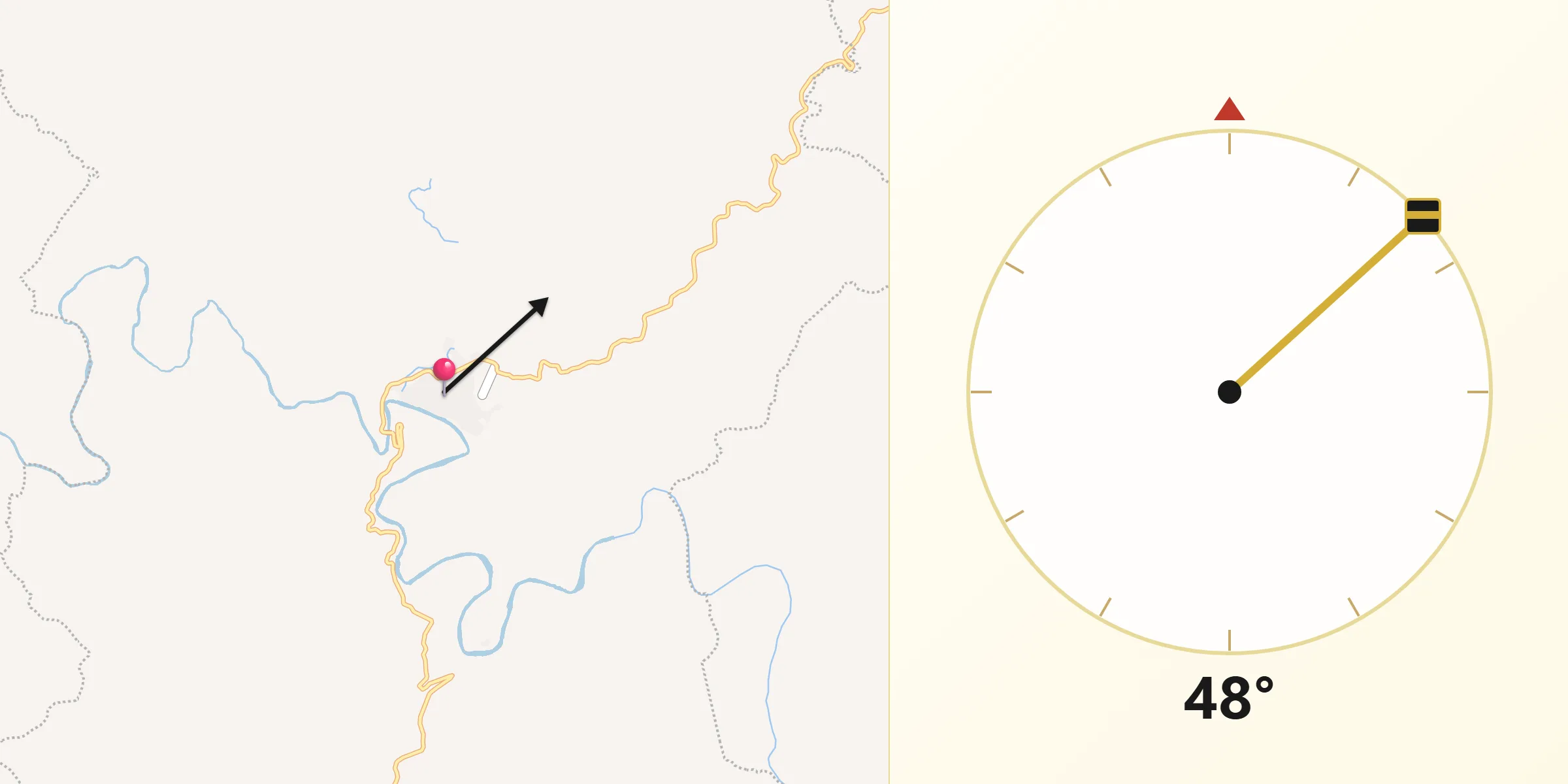 Dirección de la Qibla desde Axutla