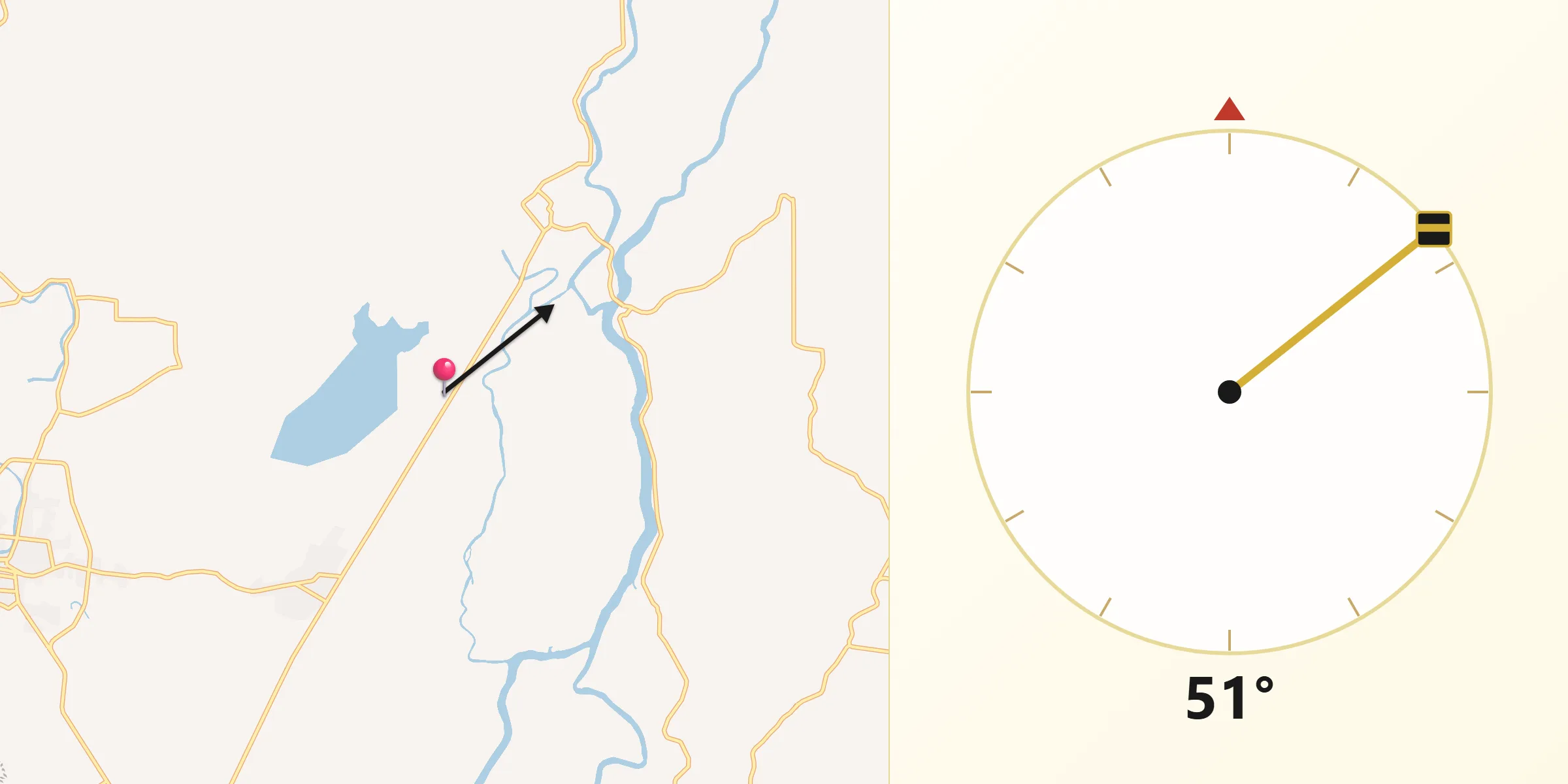 Dirección de la Qibla desde Olcuatitán
