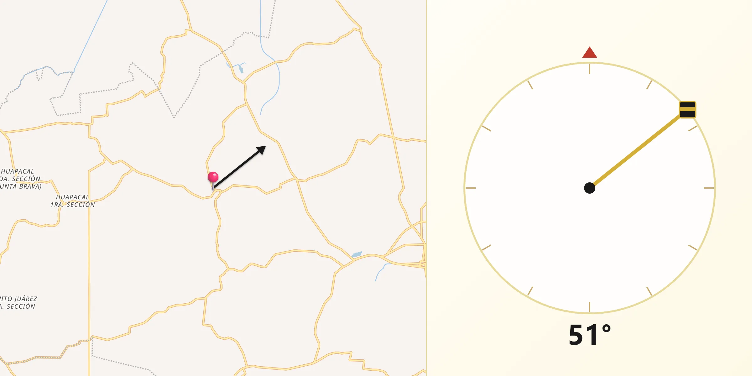 Dirección de la Qibla desde Iquinuapa