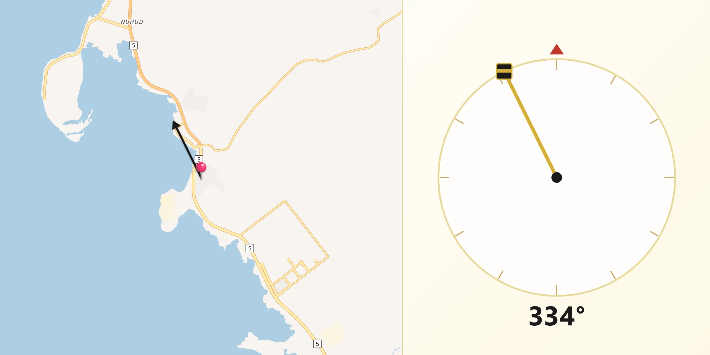 اتجاه القبلة من البرك
