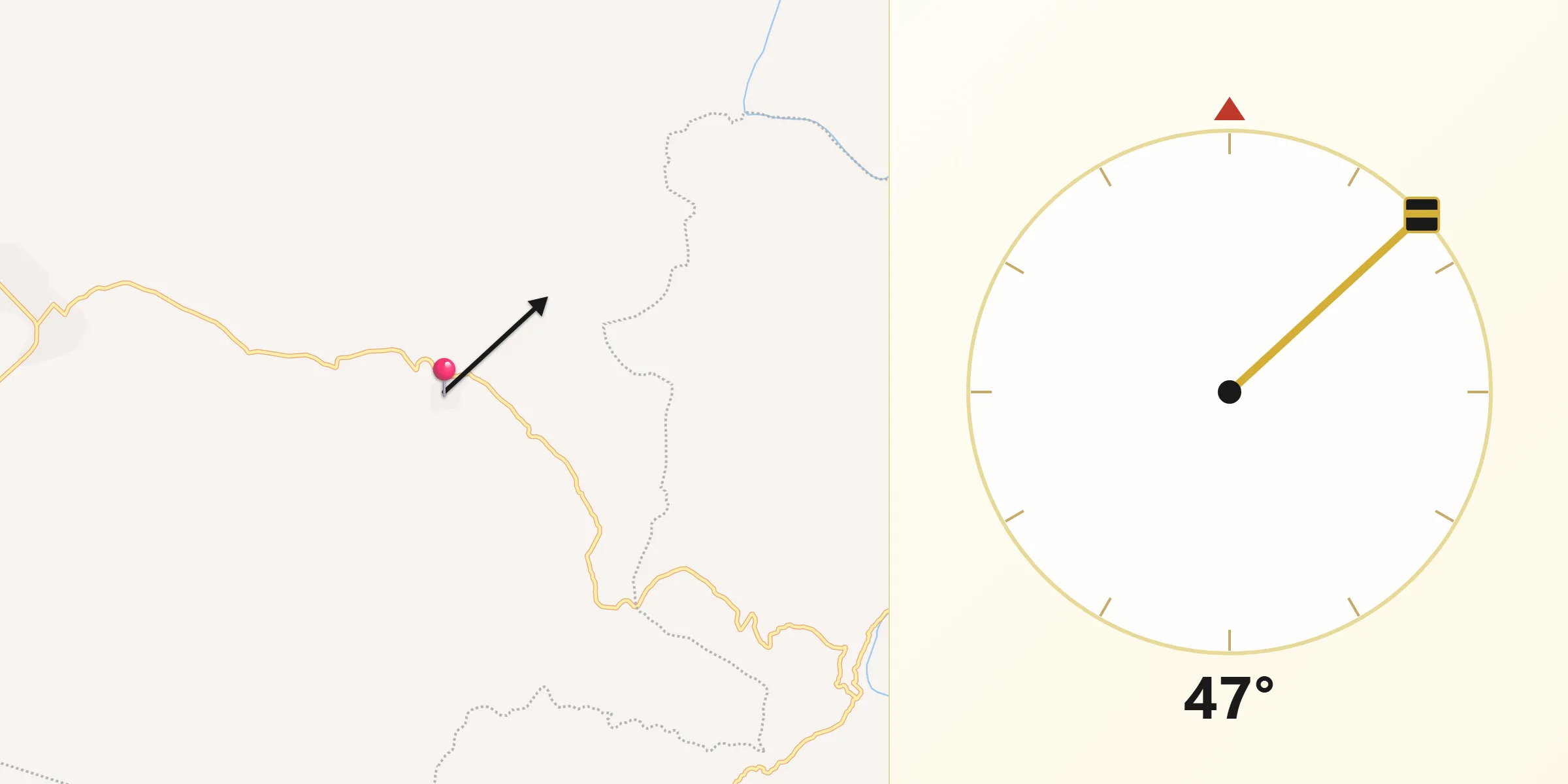 Dirección de la Qibla desde Xochitepec