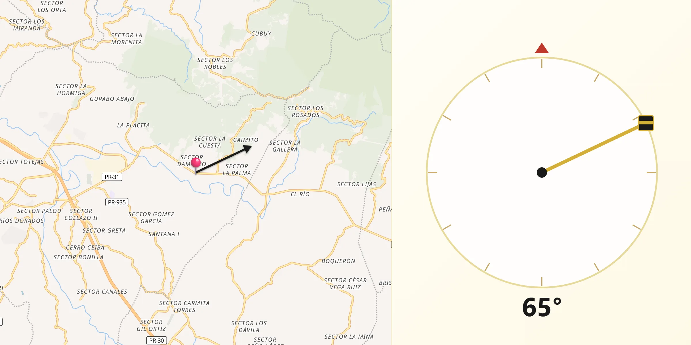 Qibla Direction from El Mangó