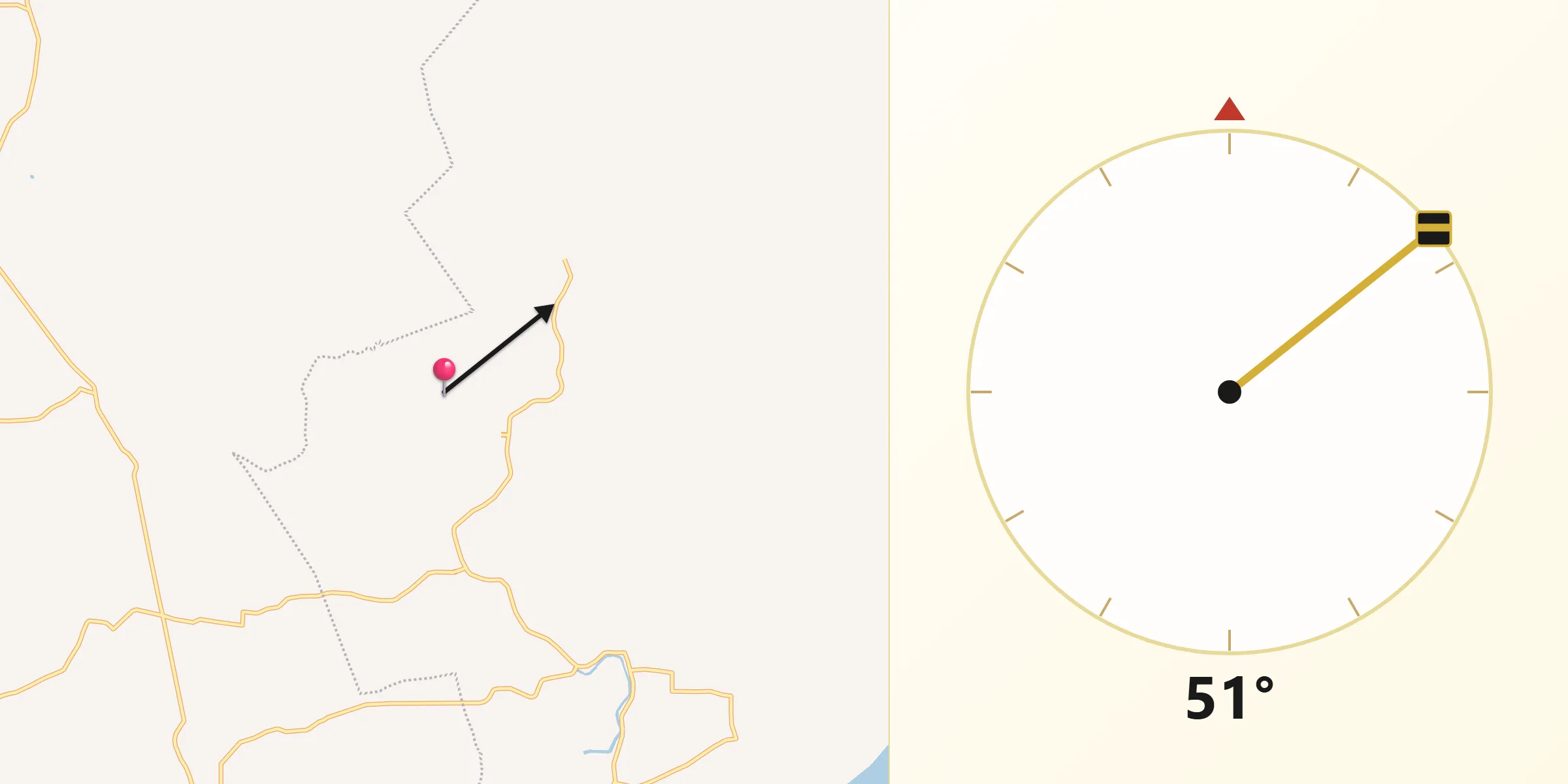 Dirección de la Qibla desde San Simón