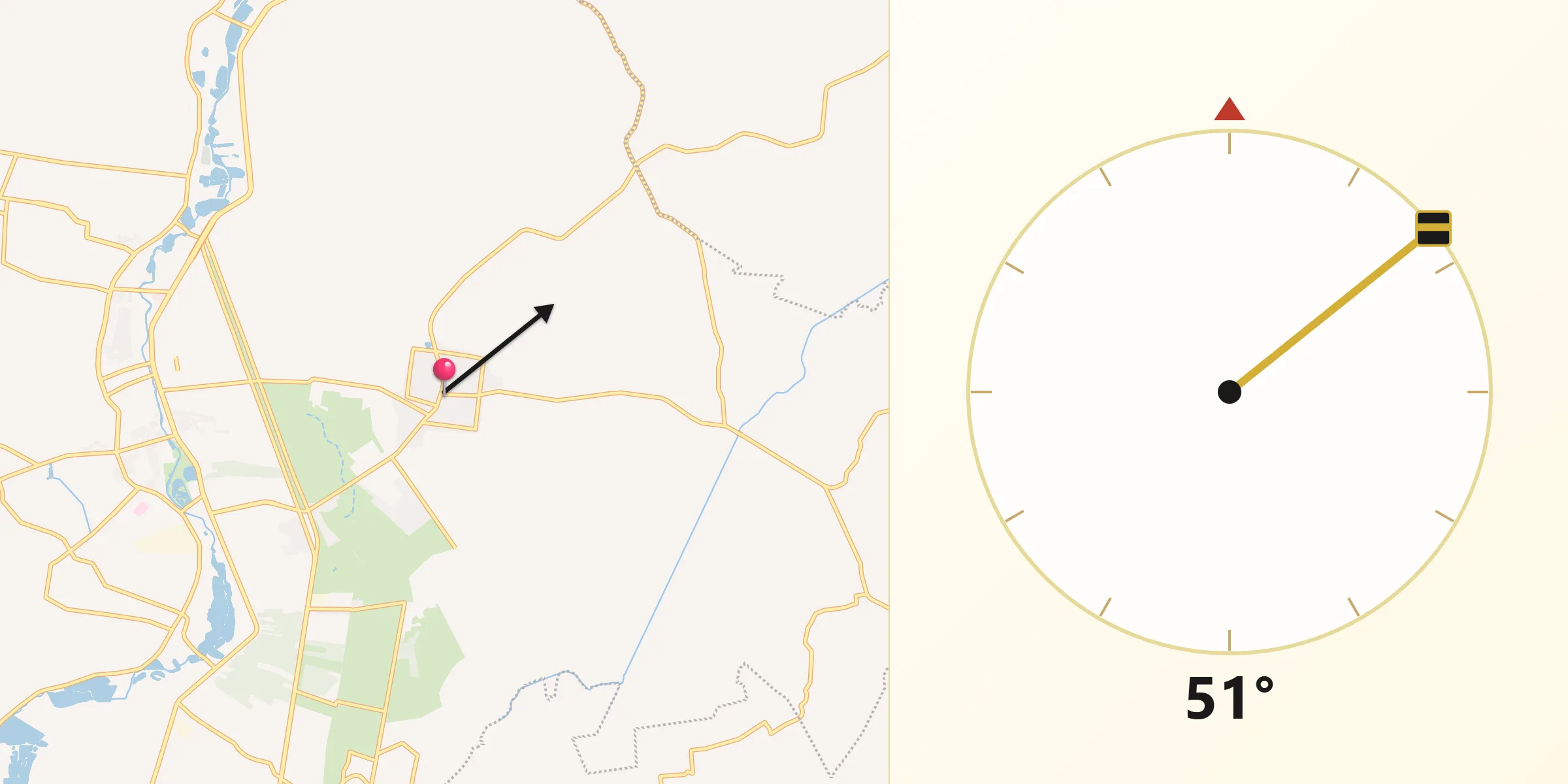 Dirección de la Qibla desde Chichicapa