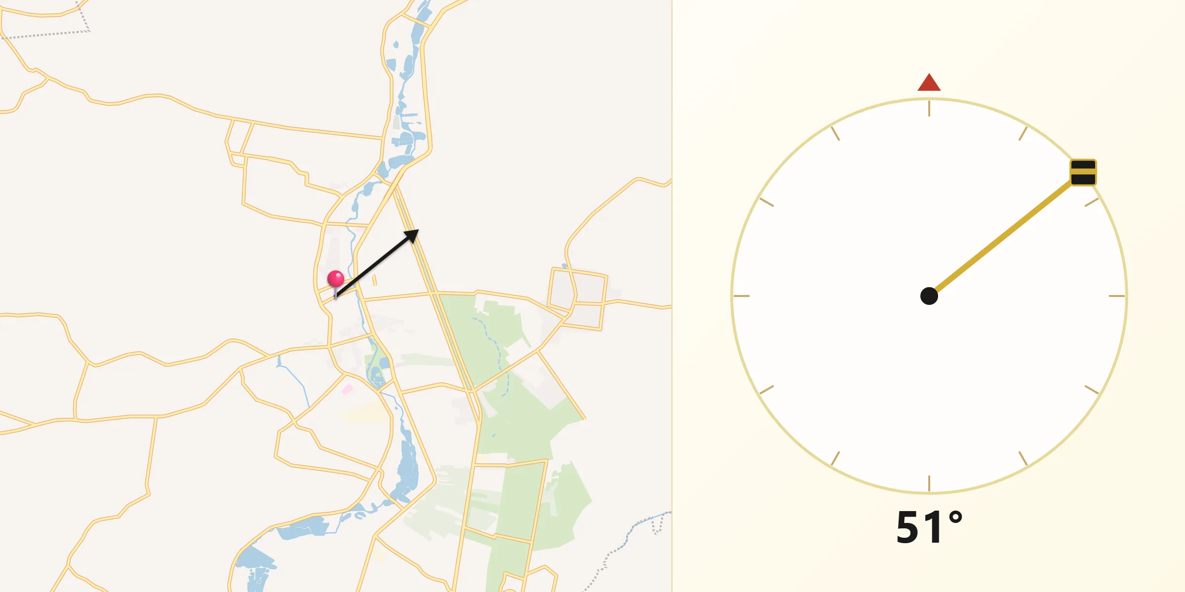 Dirección de la Qibla desde Comalcalco