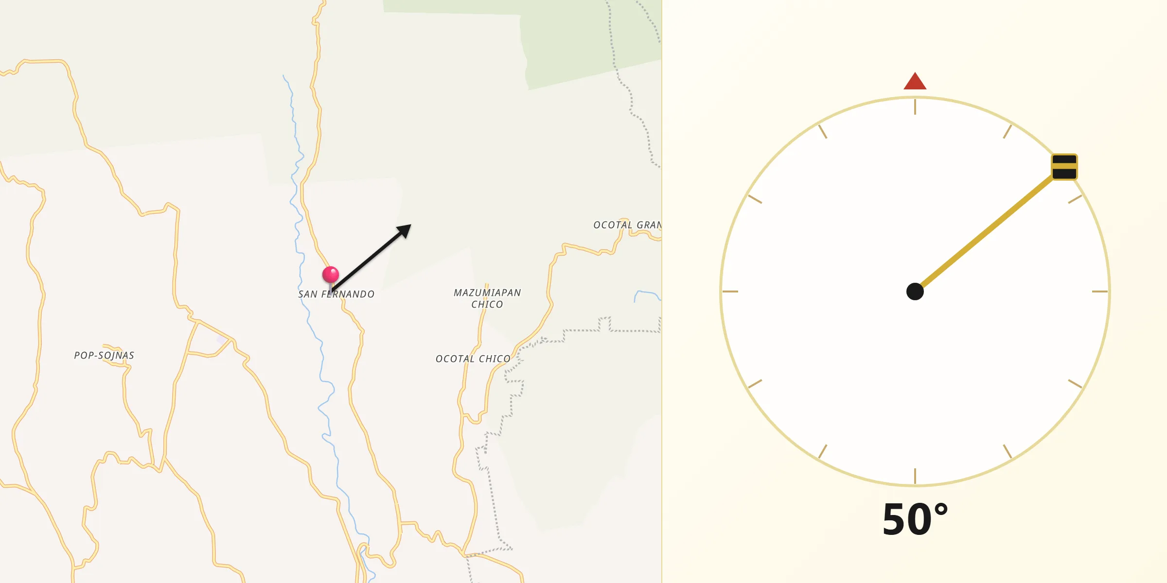 Dirección de la Qibla desde San Fernando