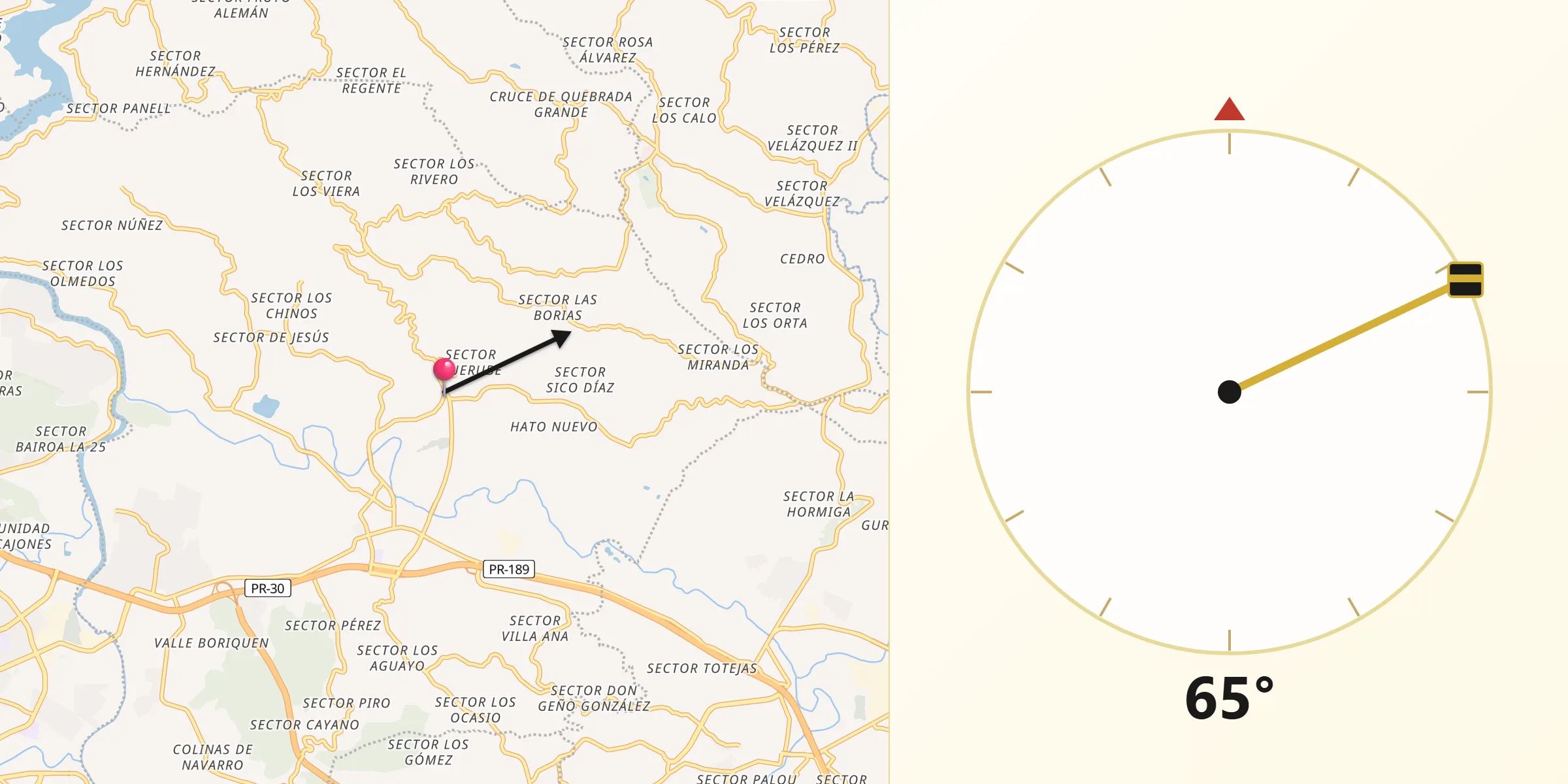 Qibla Direction from Celada
