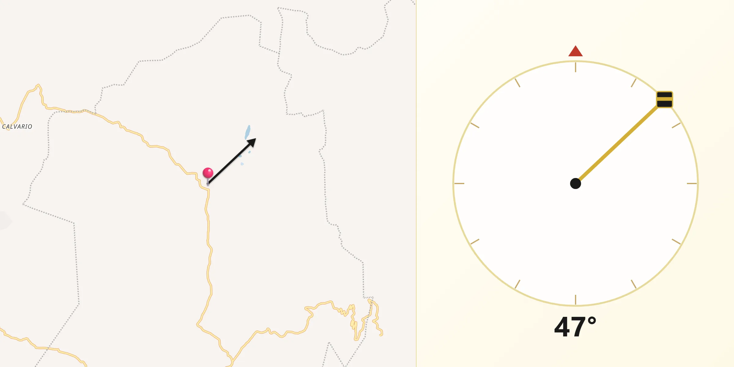 Dirección de la Qibla desde Chilacachapa