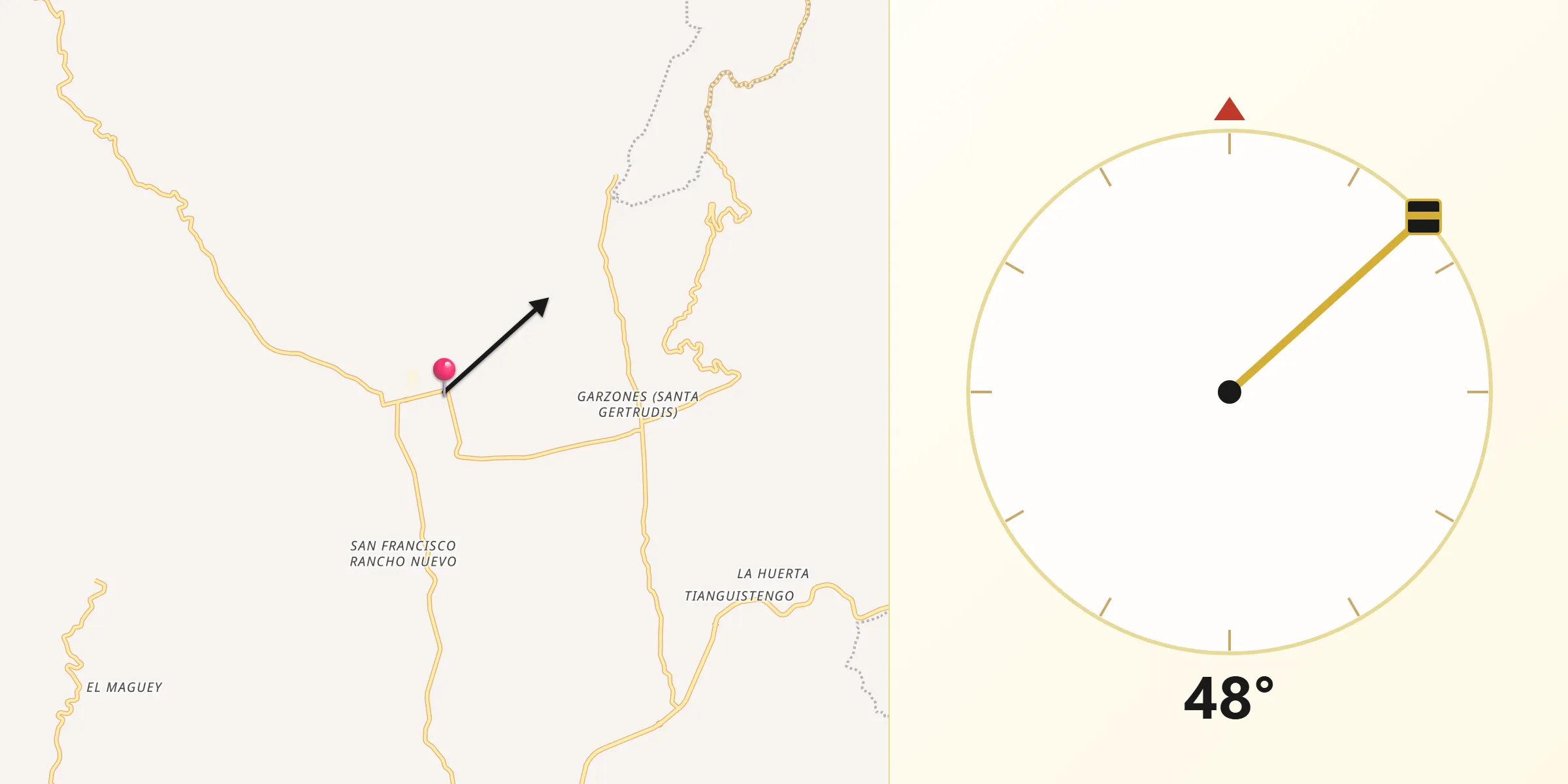 Dirección de la Qibla desde San Vicente Boquerón