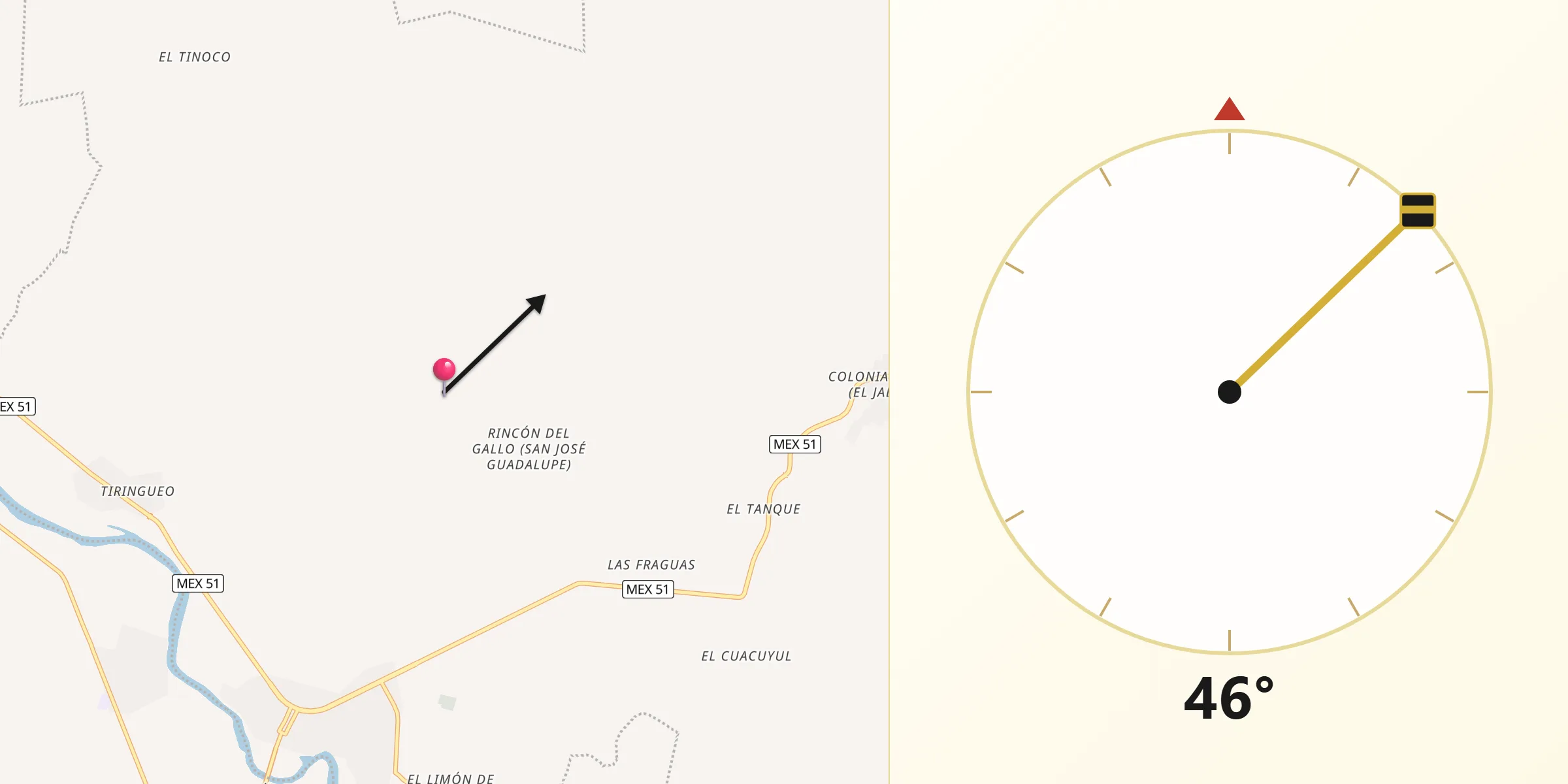Dirección de la Qibla desde San Antonio de las Huertas