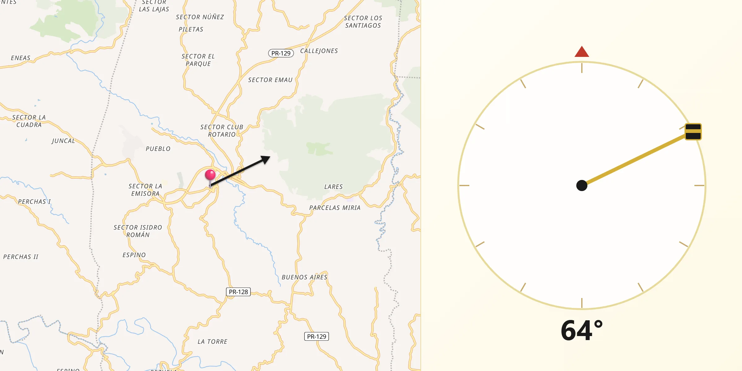 Qibla Direction from Lares