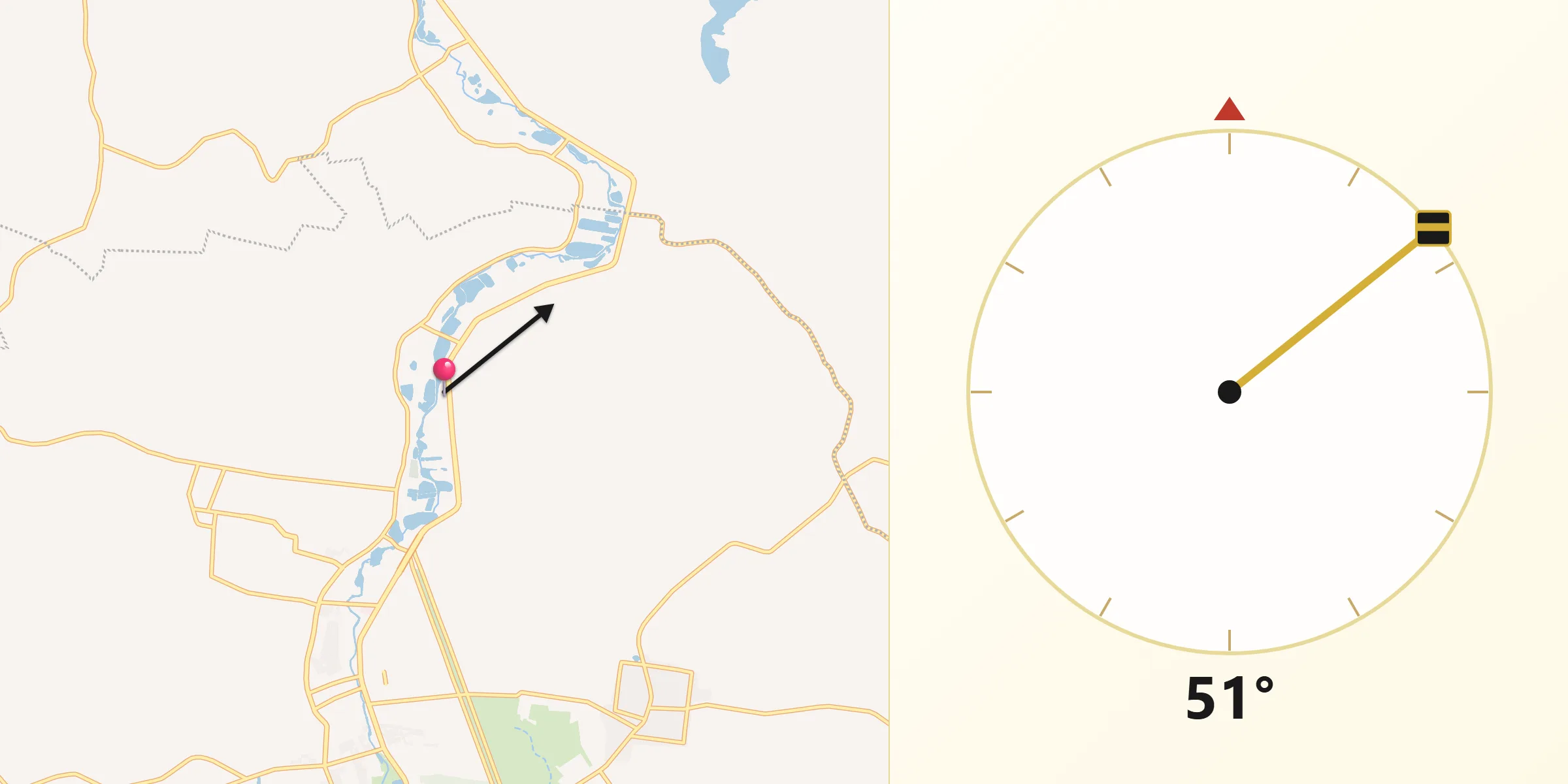 Dirección de la Qibla desde Norte 1ra. Sección (San Julián)