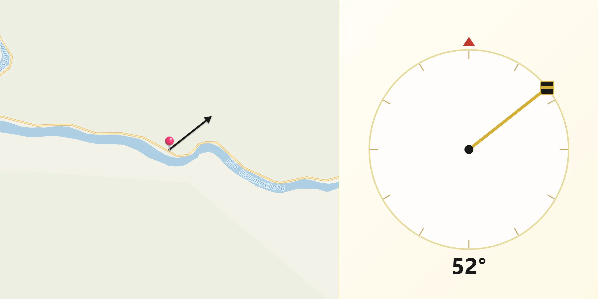 Dirección de la Qibla desde Chichicastle 1ra. Sección