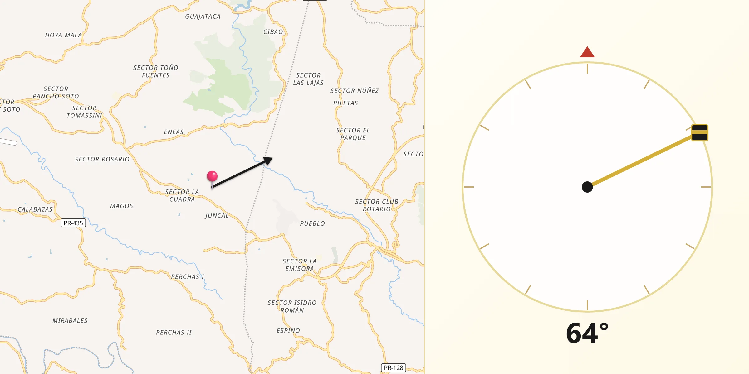Qibla Direction from Juncal