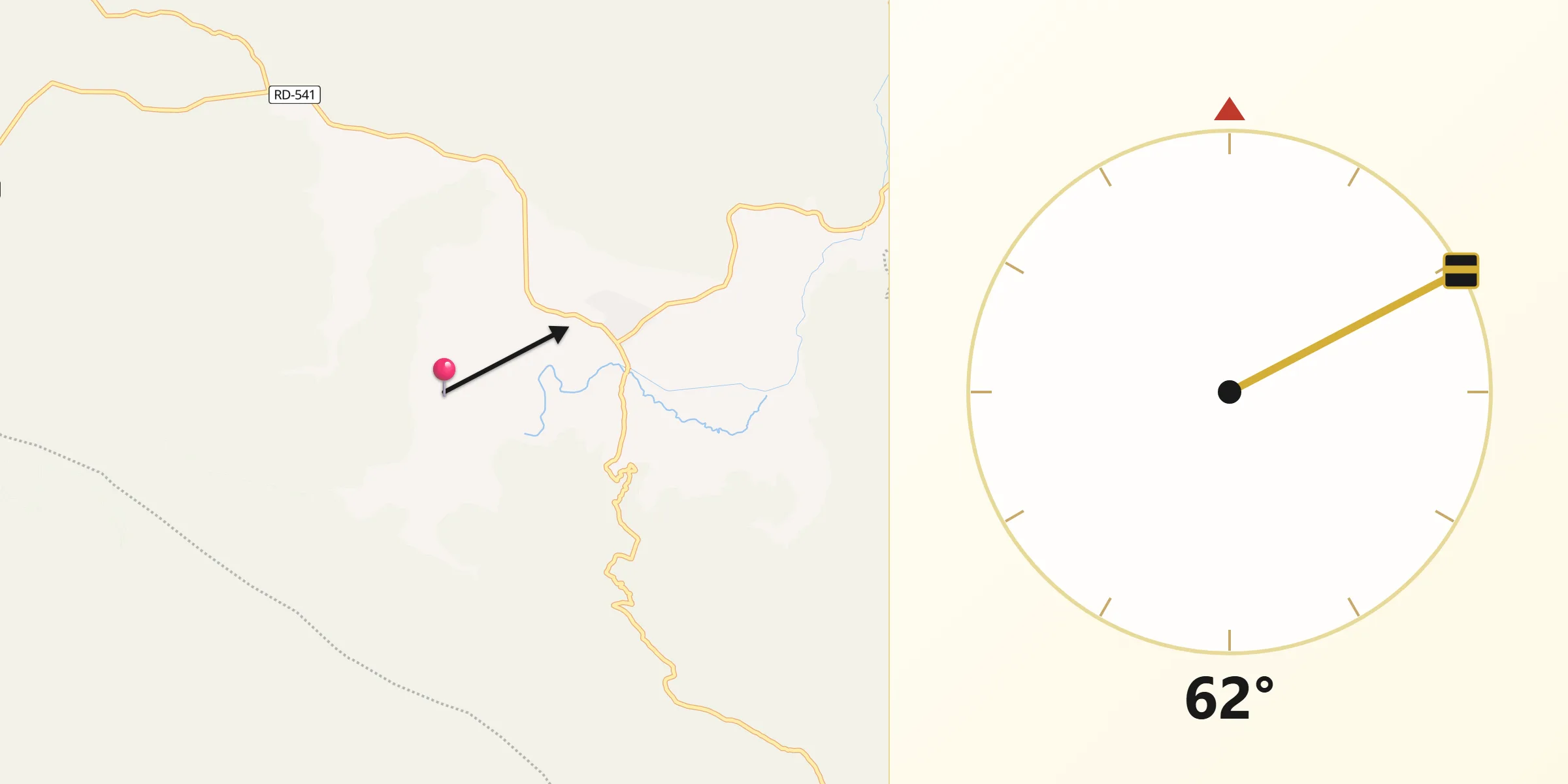Dirección de la Qibla desde Duvergé