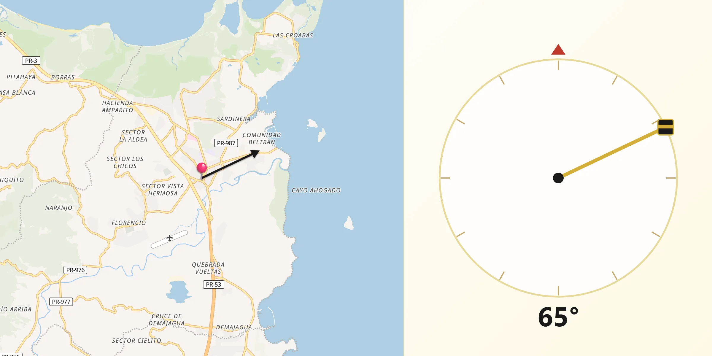 Qibla Direction from Fajardo