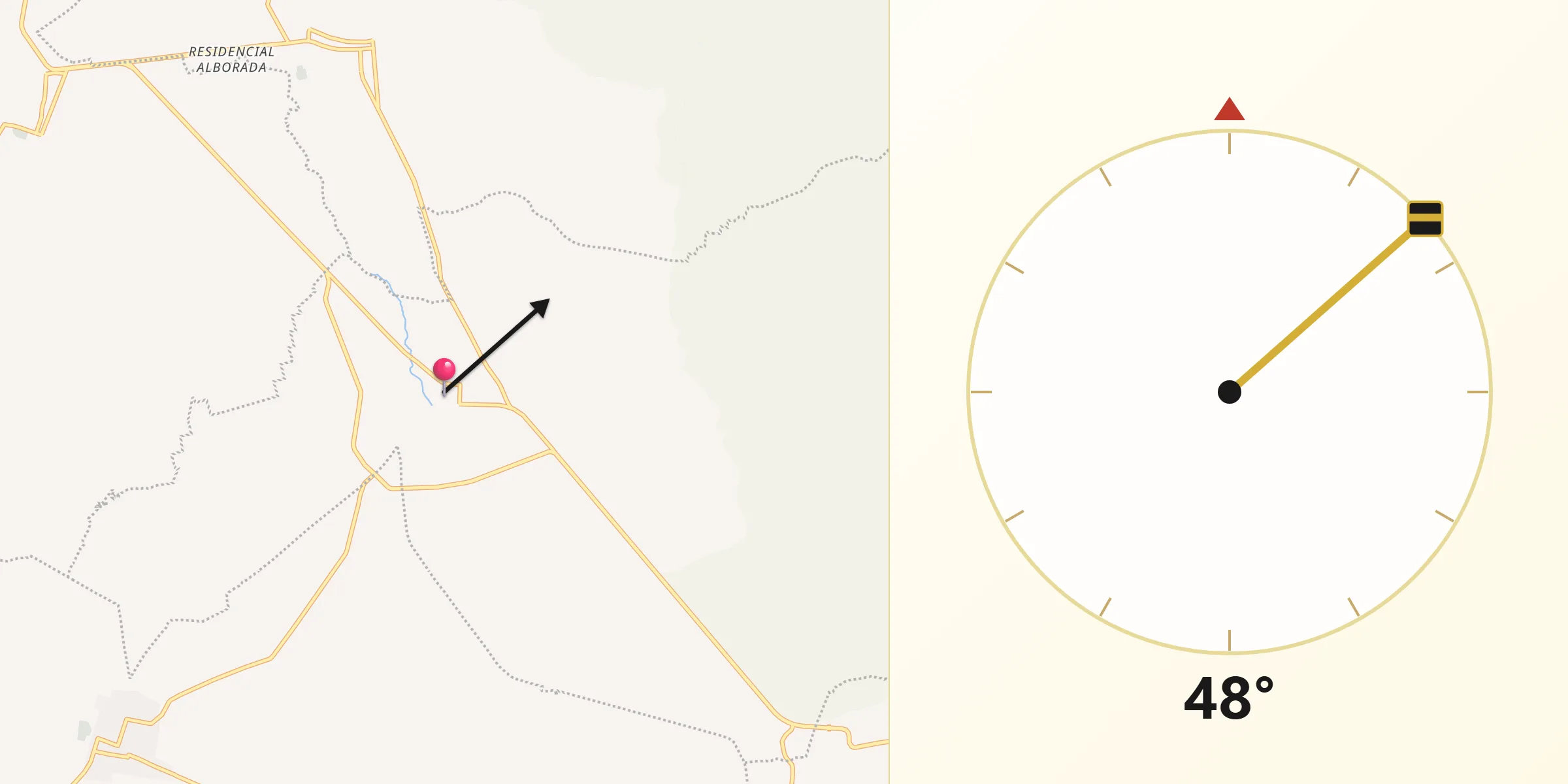 Dirección de la Qibla desde Zinacatepec