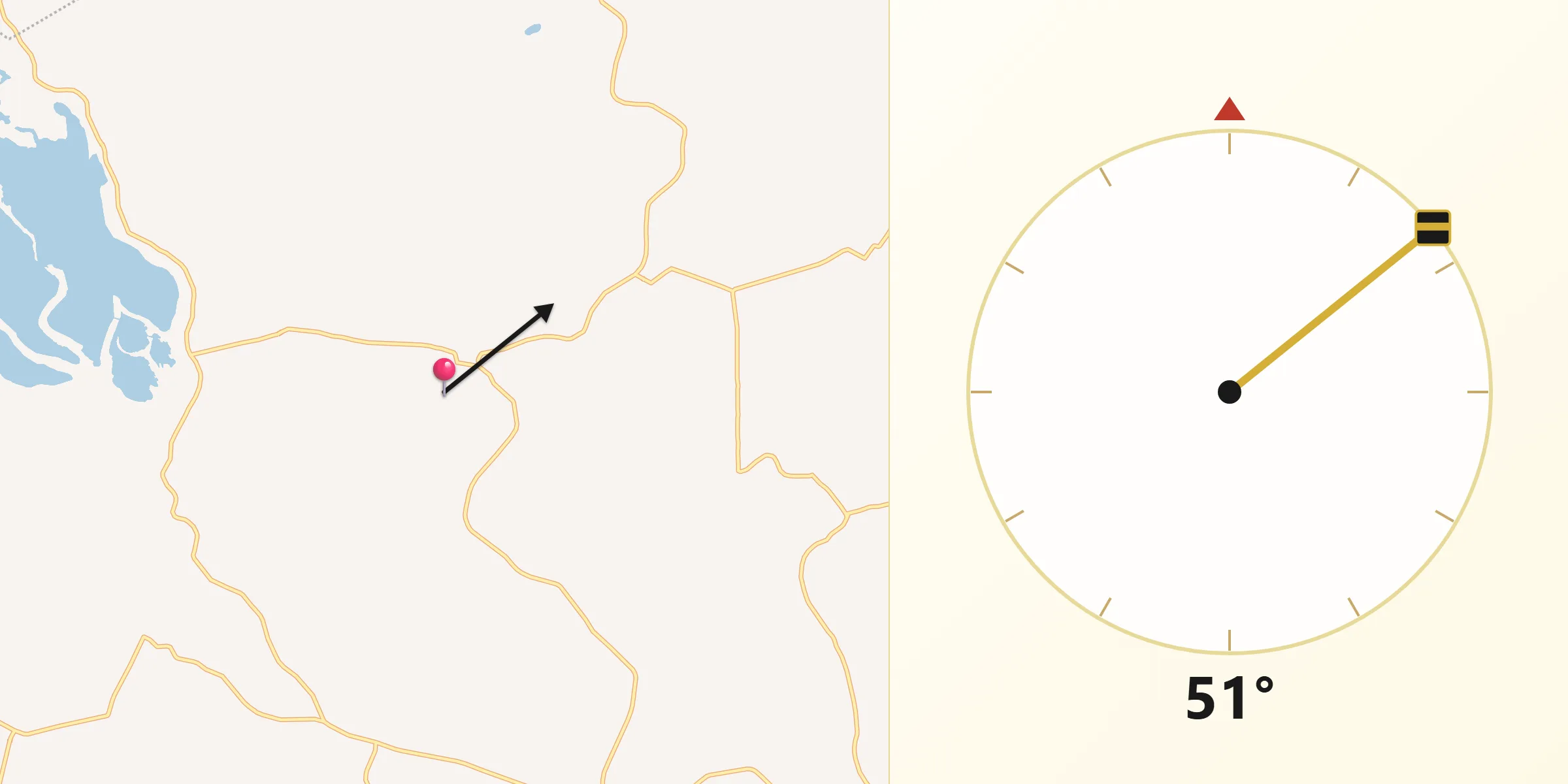 Dirección de la Qibla desde Transito Tular