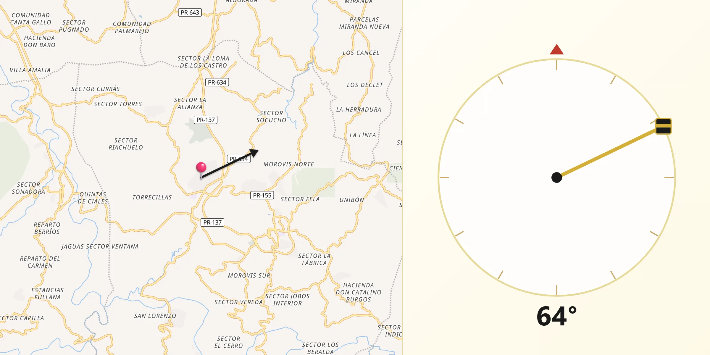 Qibla Direction from Franquez