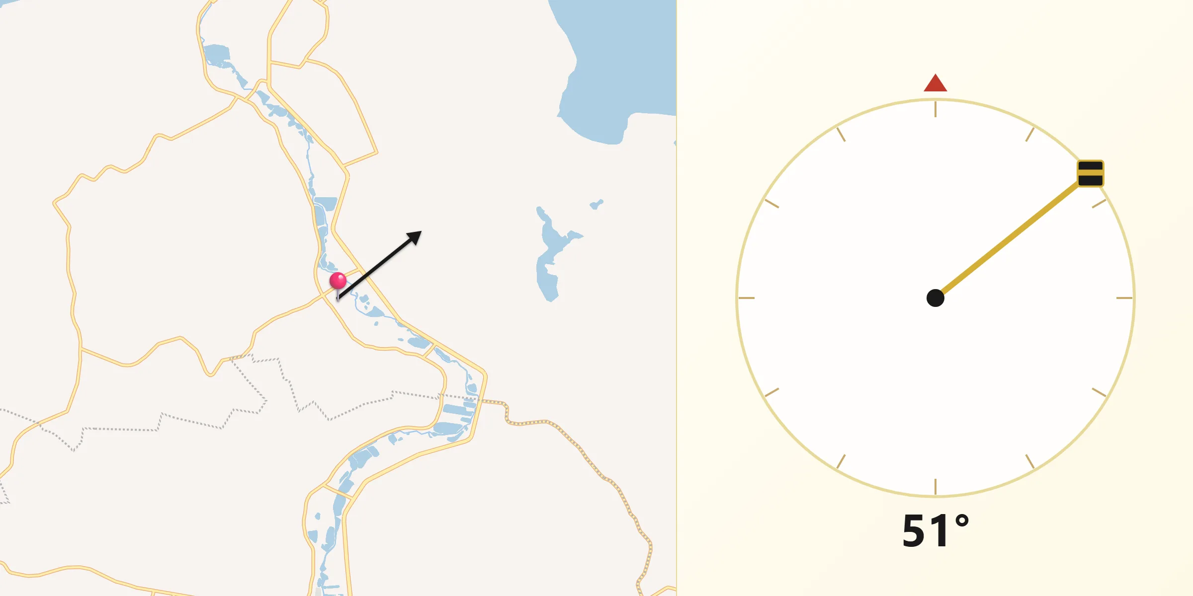 Dirección de la Qibla desde Francisco I. Madero