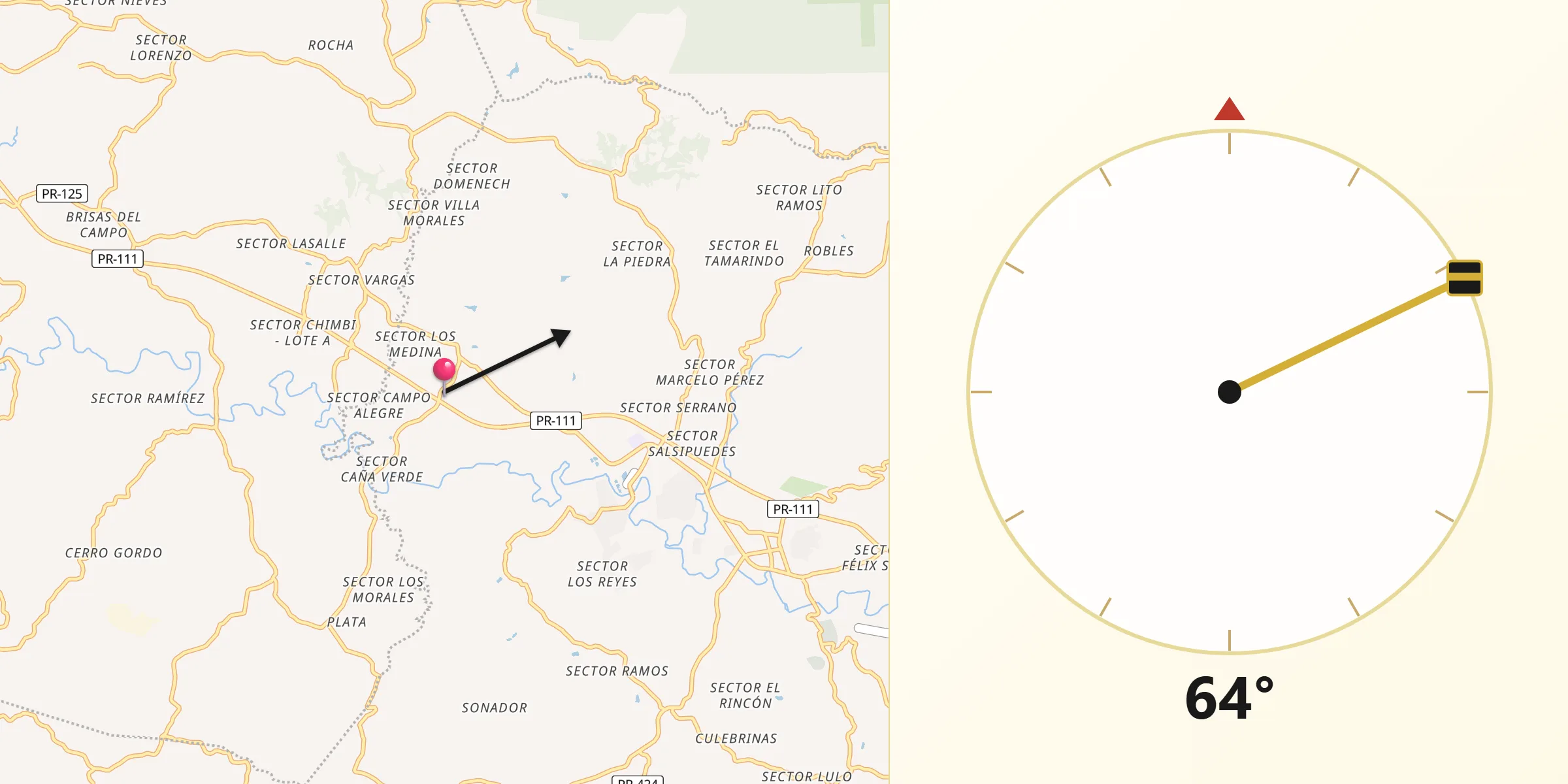 Qibla Direction from Hato Arriba