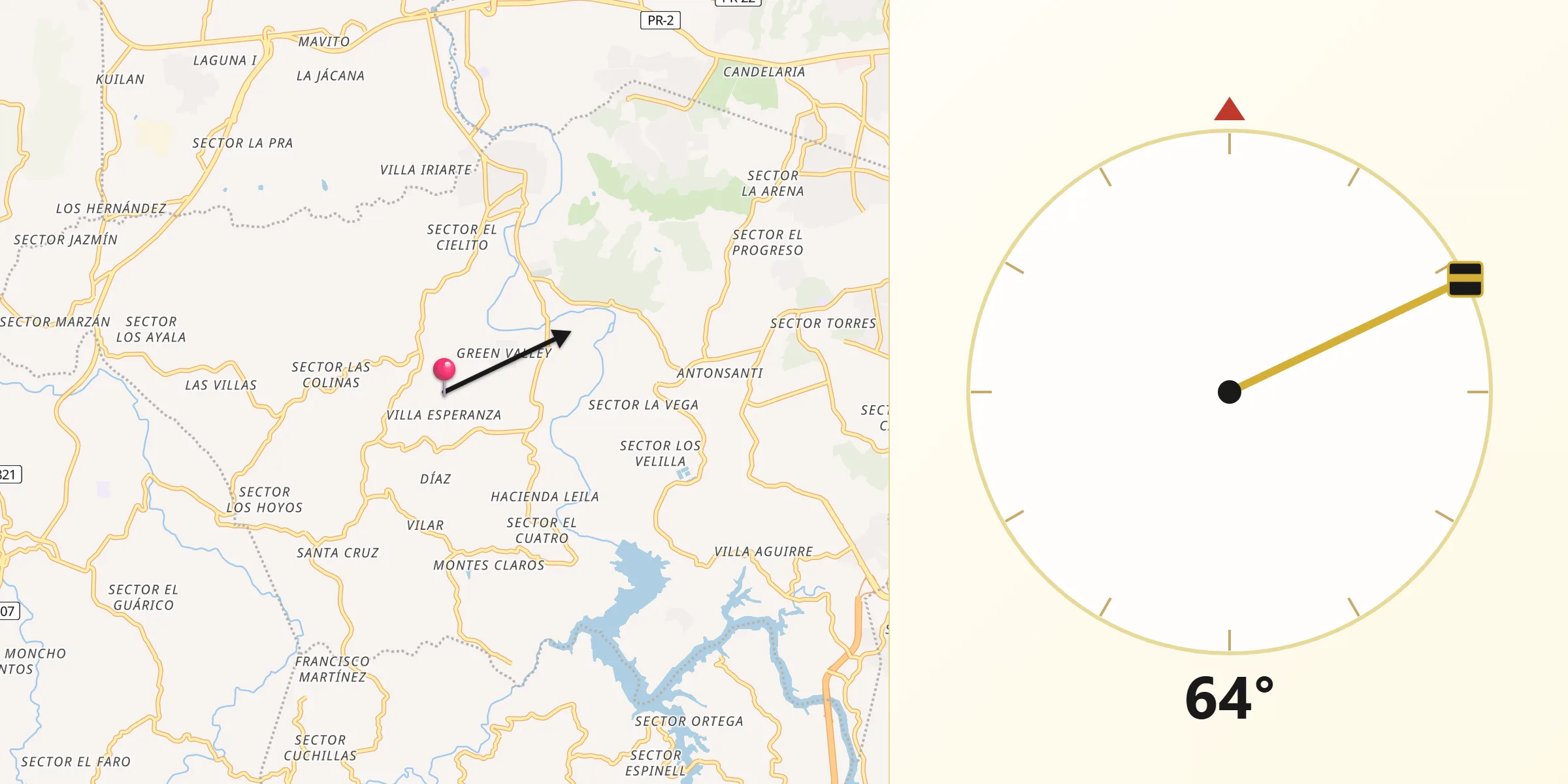 Qibla Direction from Galateo