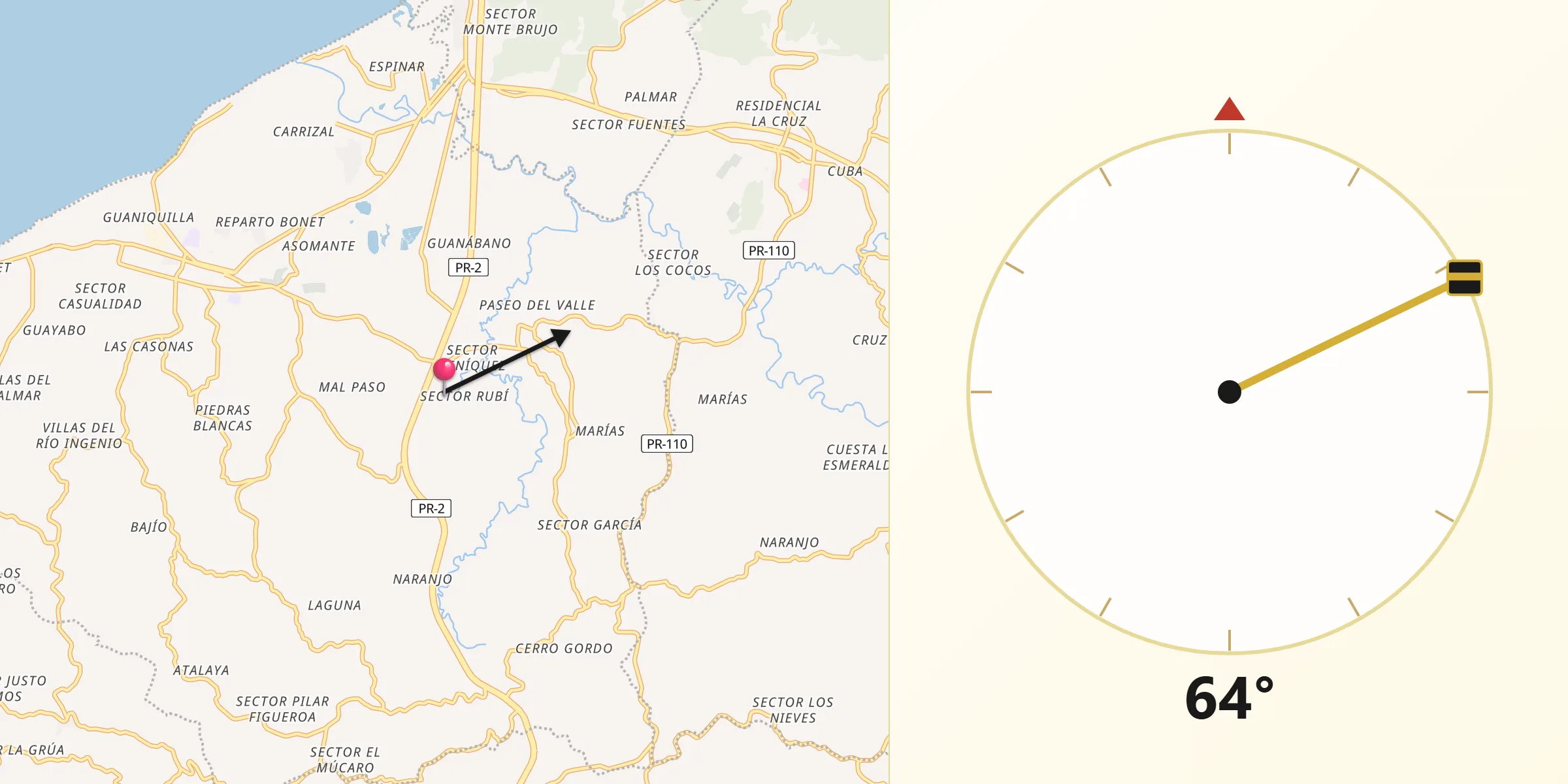 Qibla Direction from Luyando