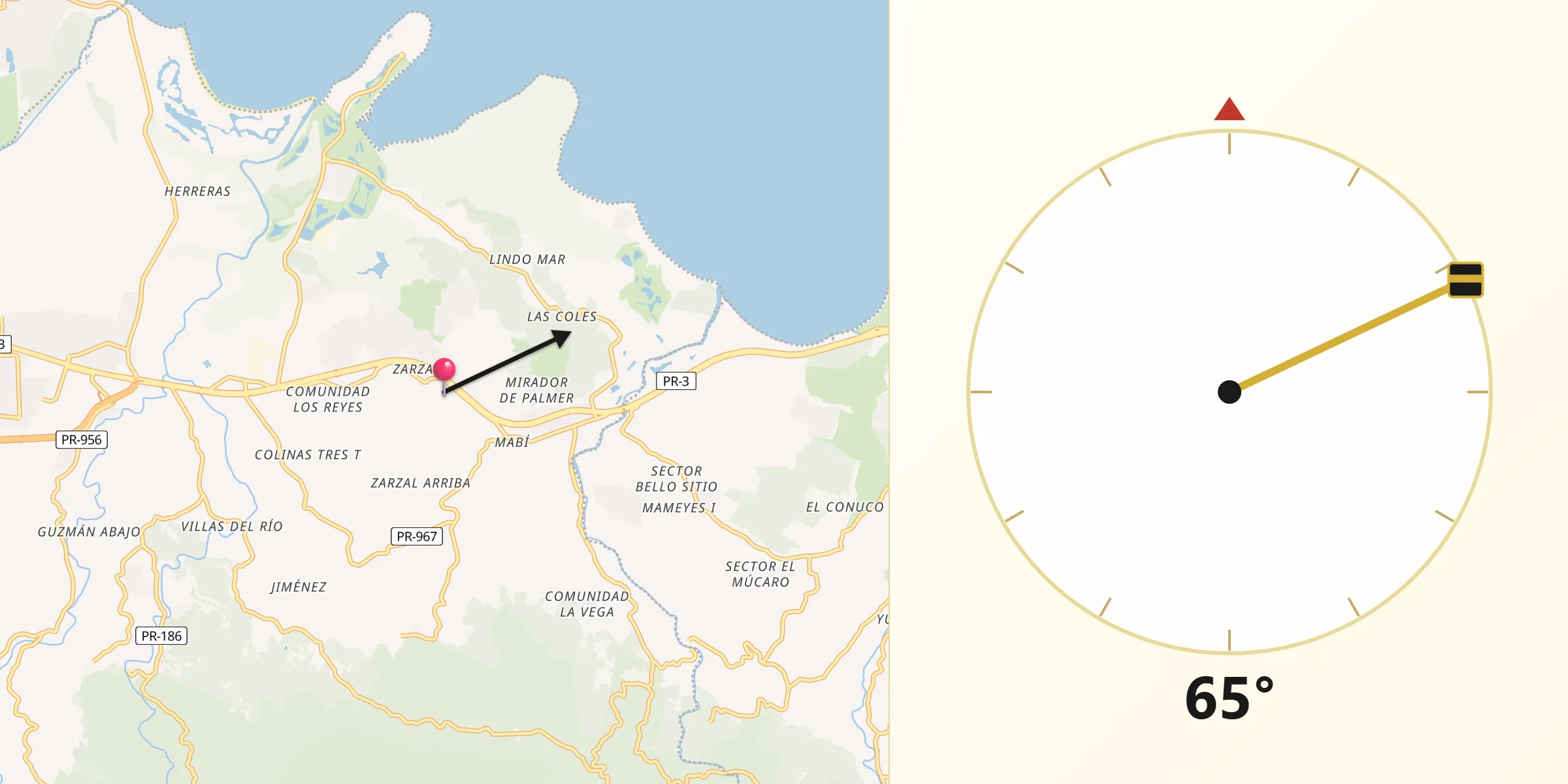 Qibla Direction from Hato Candal