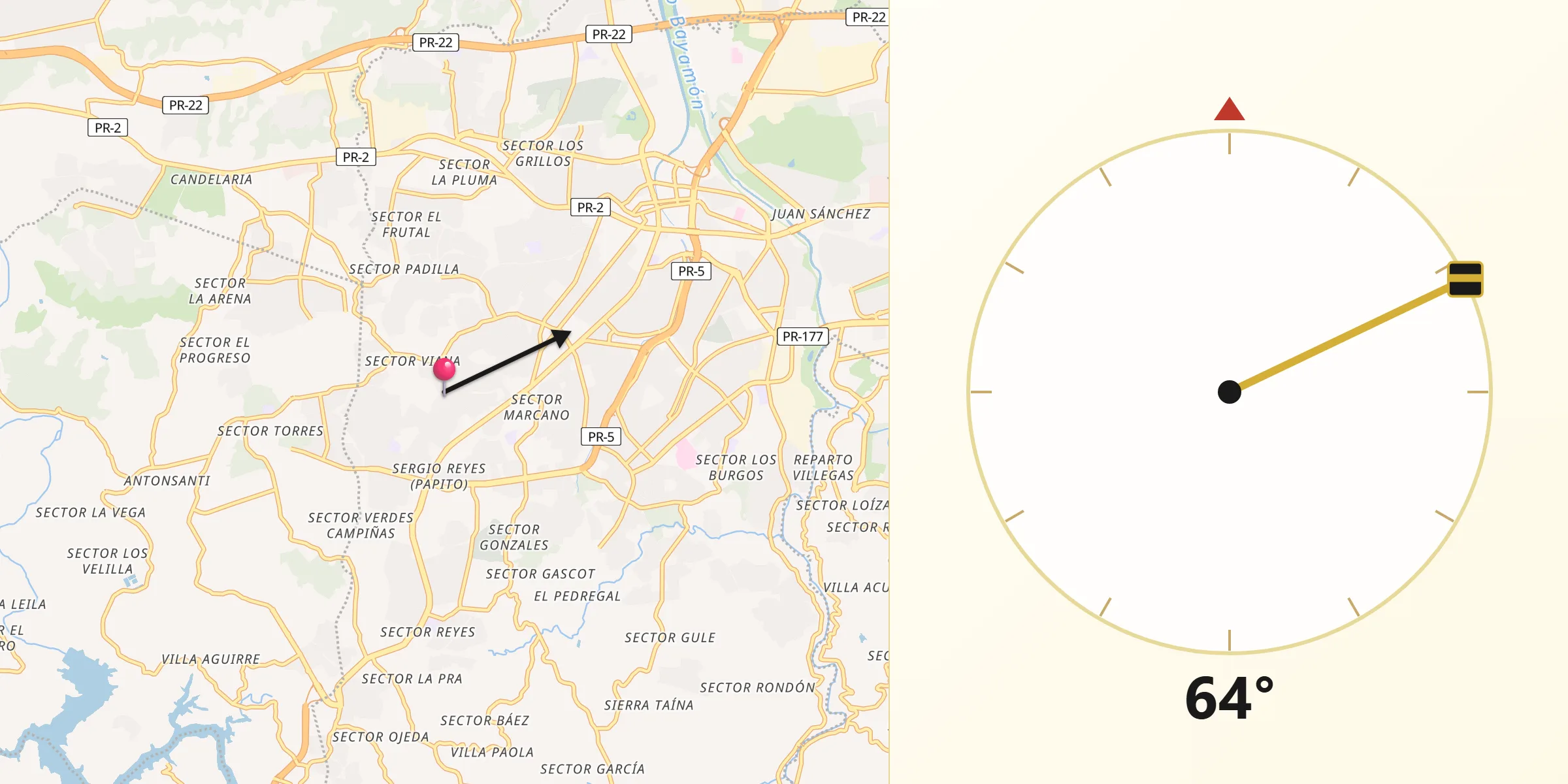 Qibla Direction from Pájaros