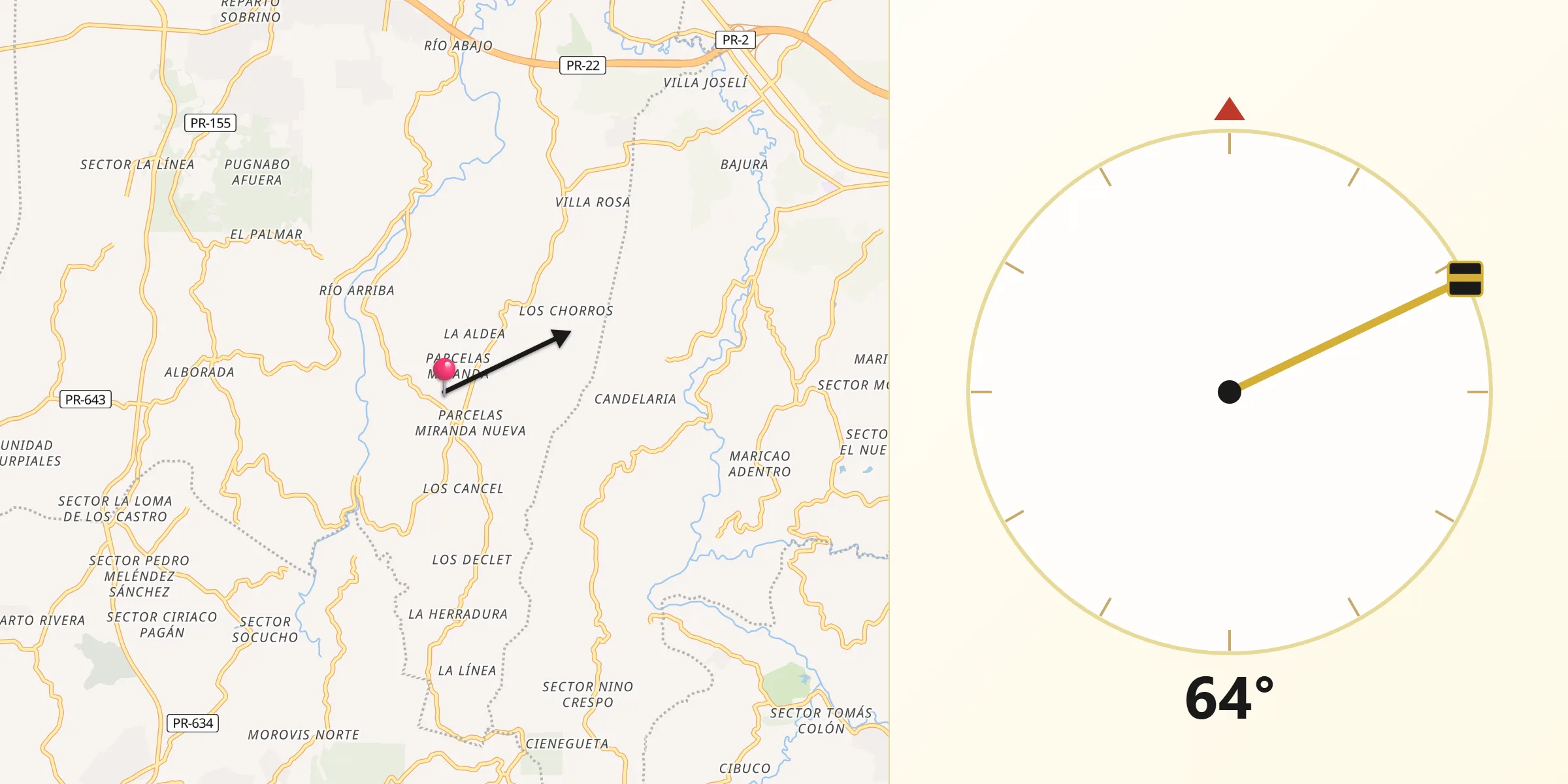 Qibla Direction from Miranda