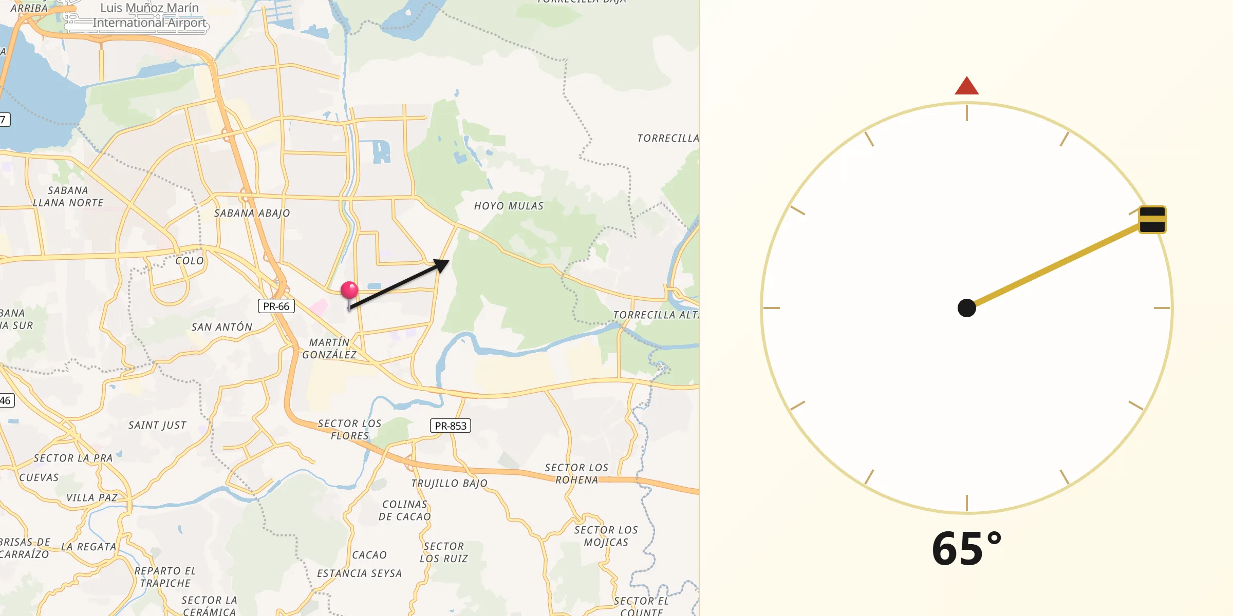 Qibla Direction from Carolina