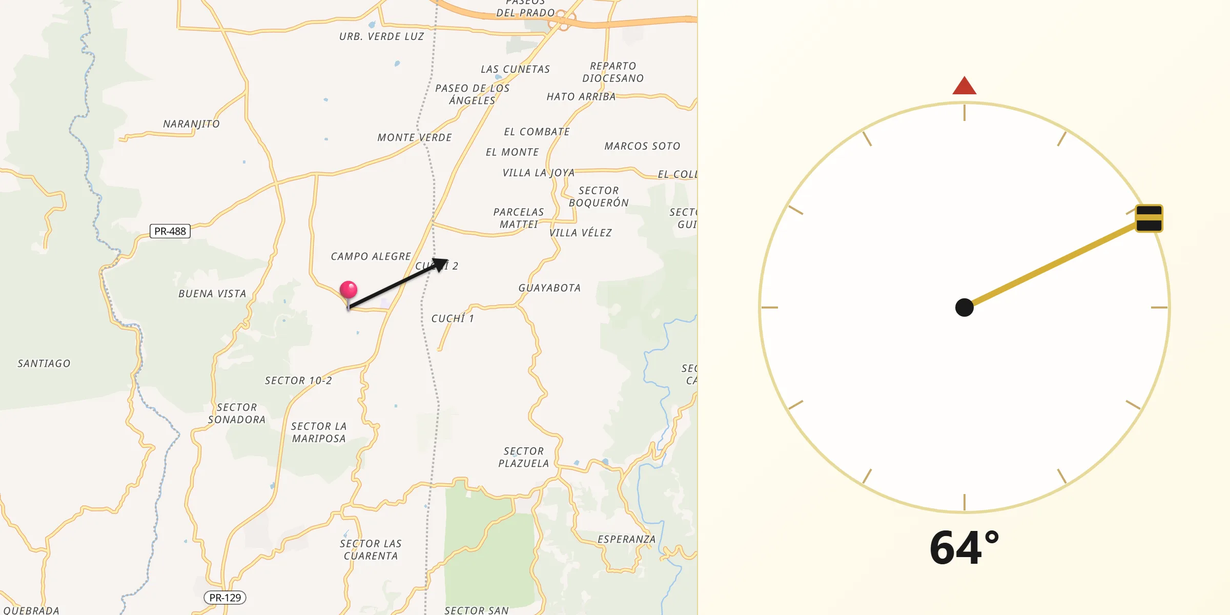 Qibla Direction from Rafael Capo