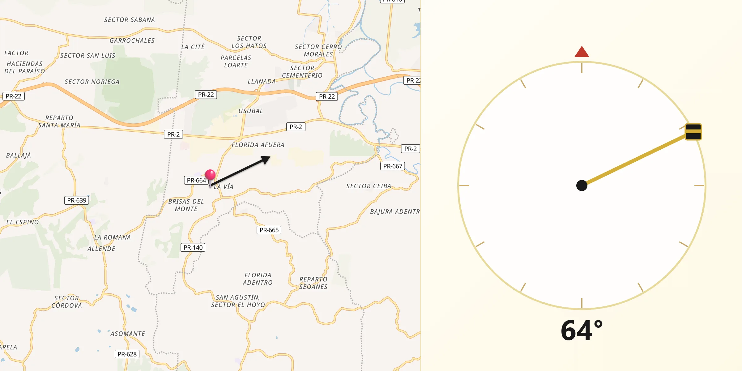 Qibla Direction from Bufalo