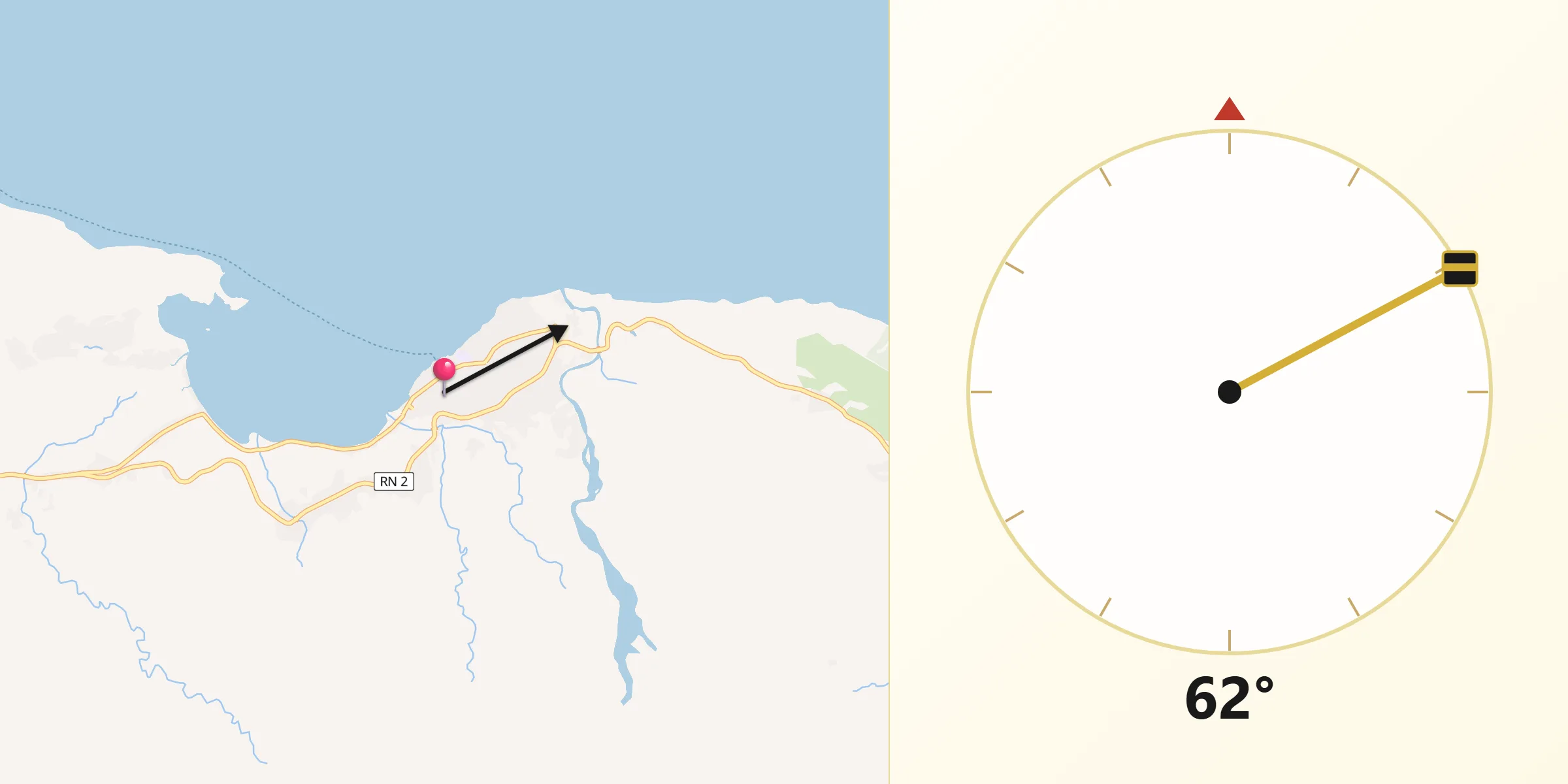 Direction vers la Qibla depuis Petit-Goâve