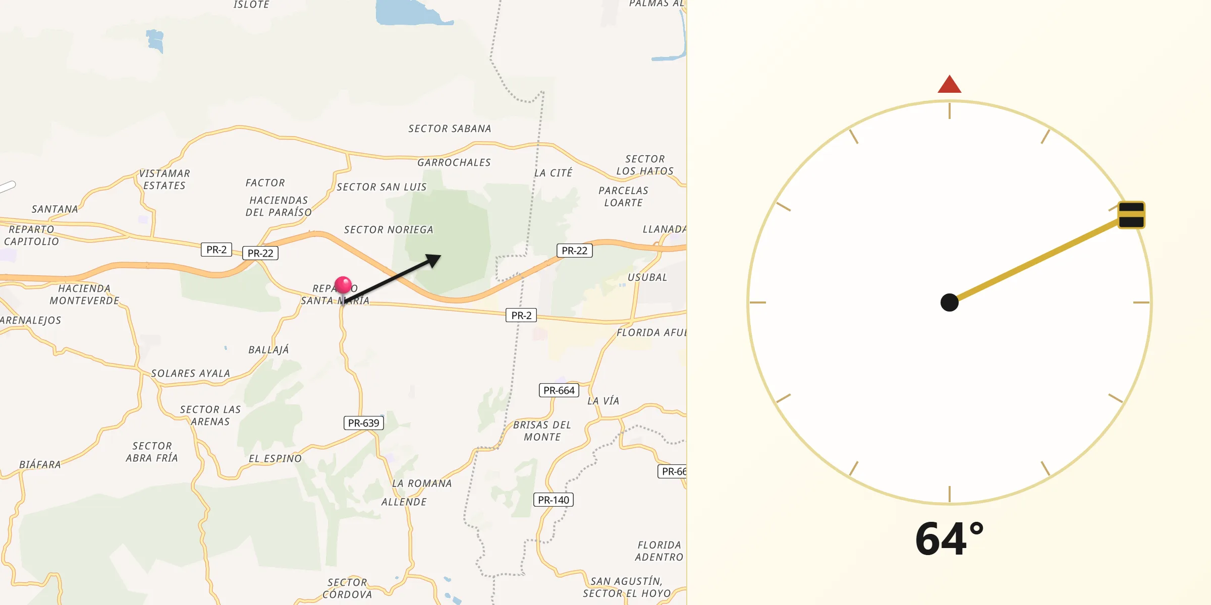 Qibla Direction from Sabana Hoyos