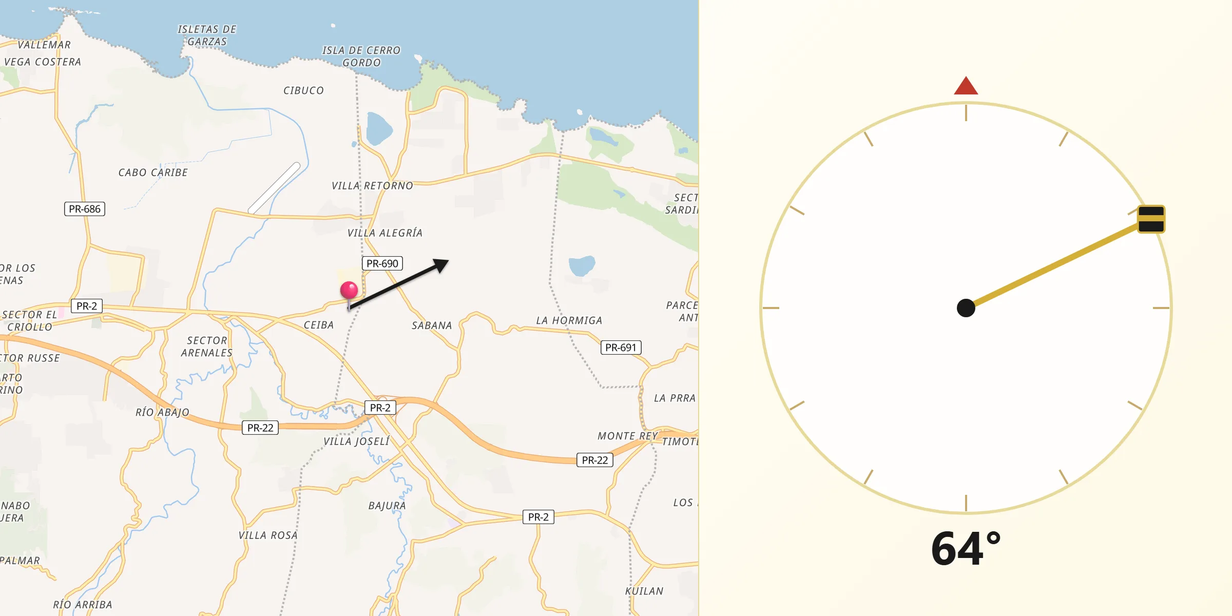Qibla Direction from Ceiba