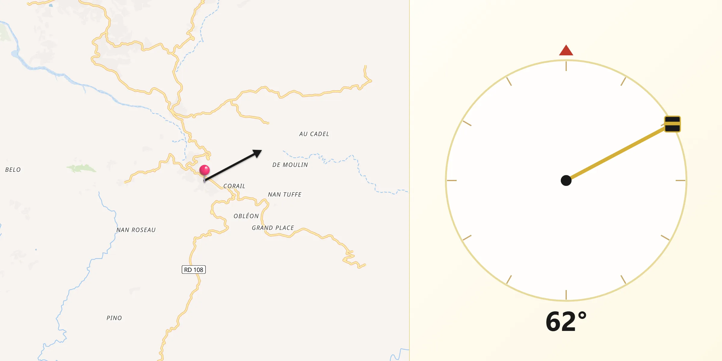 Direction vers la Qibla depuis Kenscoff