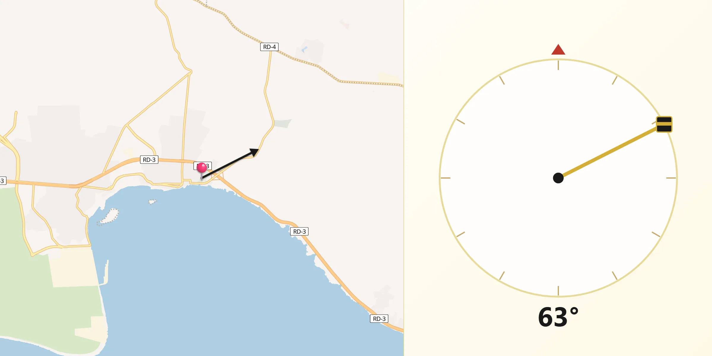 Dirección de la Qibla desde Boca Chica