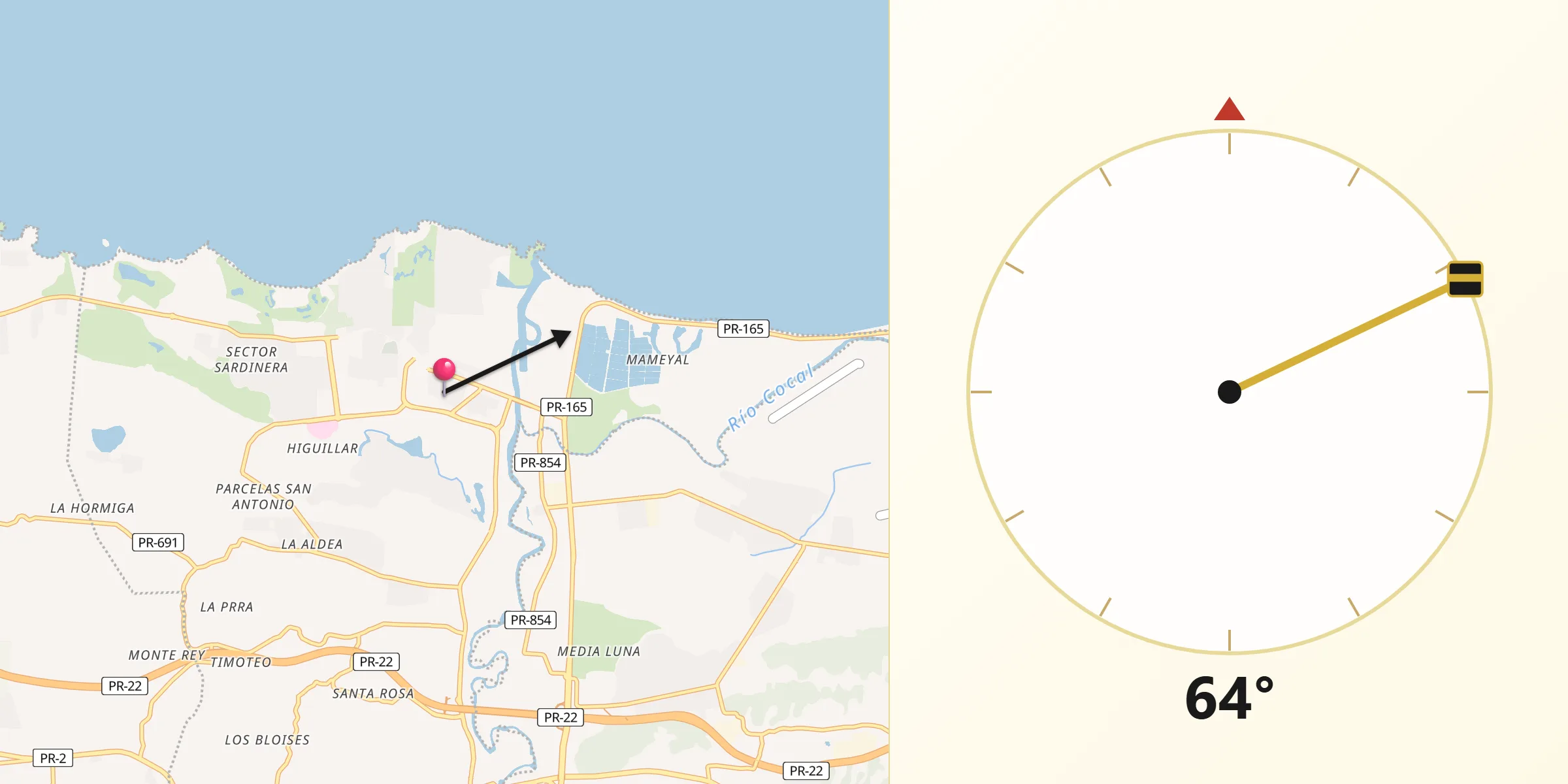 Qibla Direction from Dorado