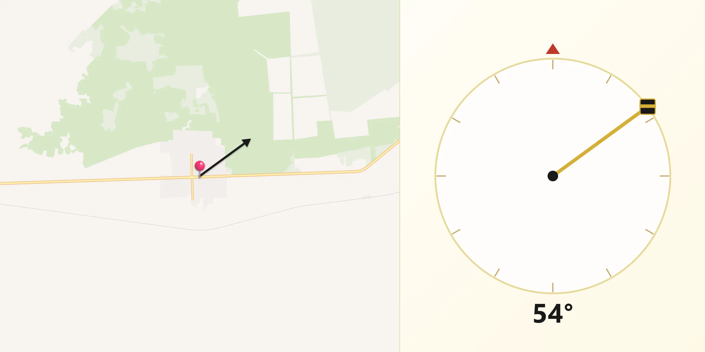 Dirección de la Qibla desde Nicolás Bravo