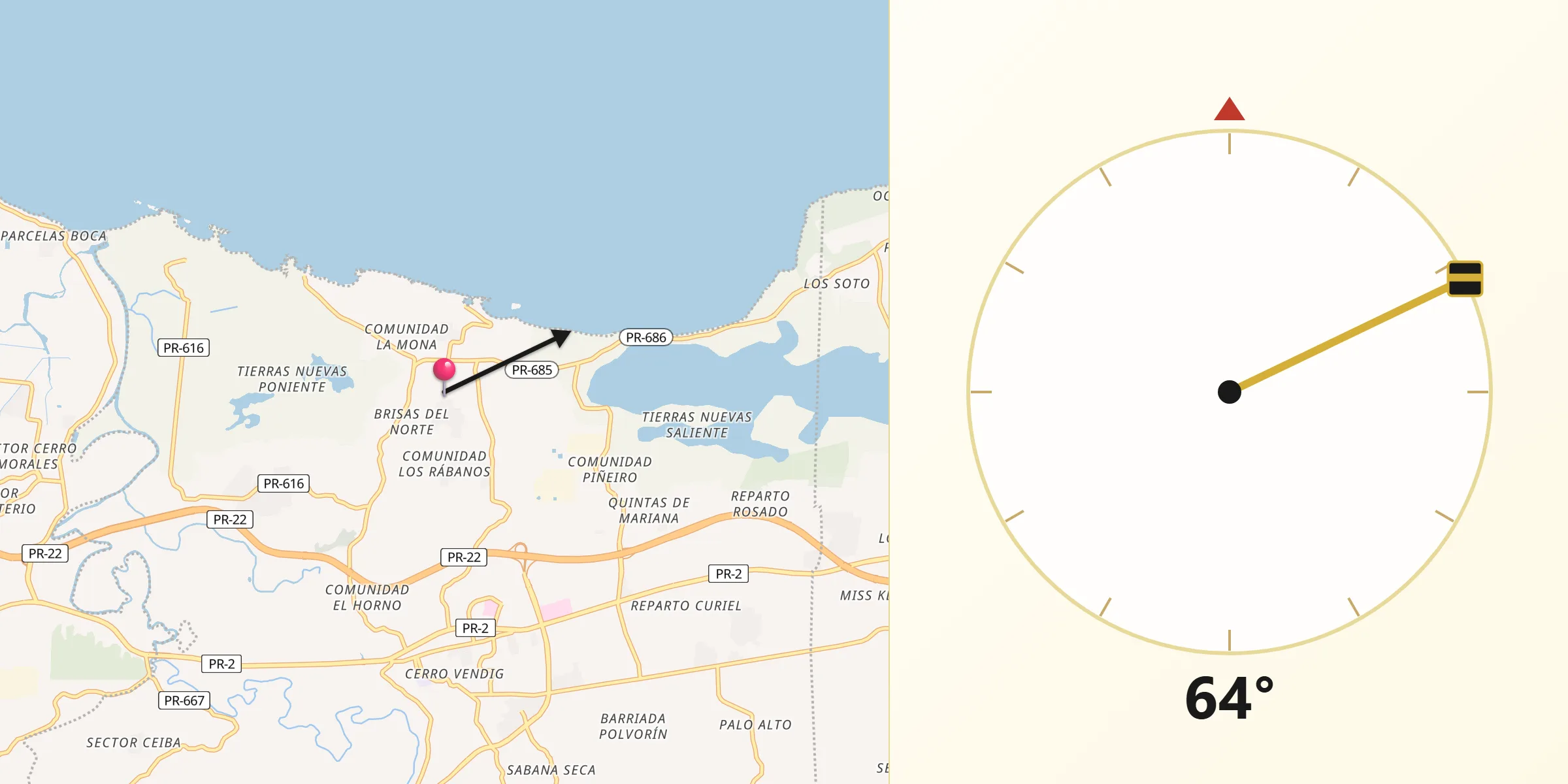 Qibla Direction from Tierras Nuevas Poniente