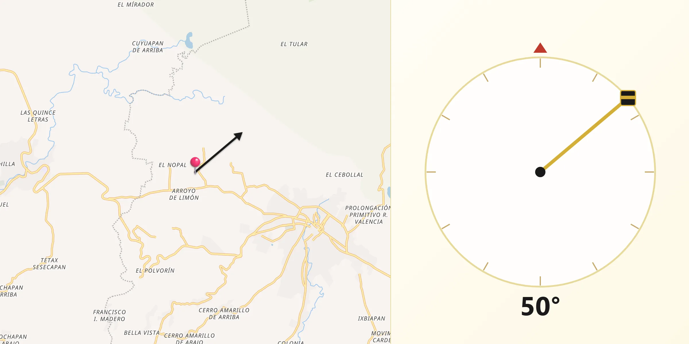 Dirección de la Qibla desde Buenos Aires